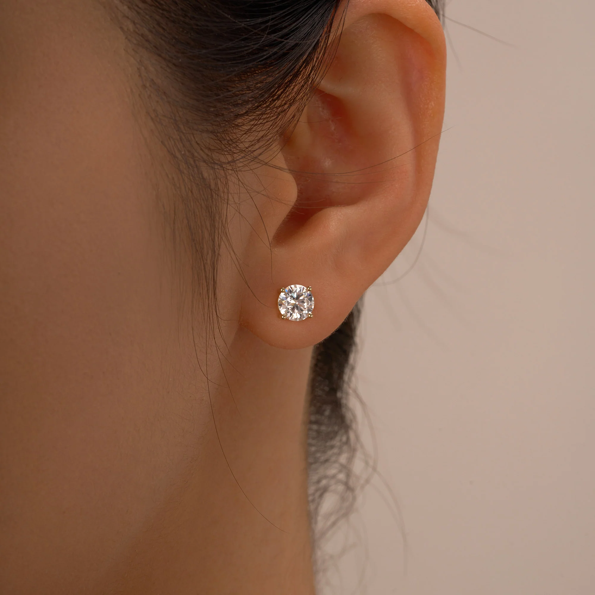 1.6 Carat Moissanite 4-Prong Basket Setting Stud Earrings in 14K Gold - Image 5