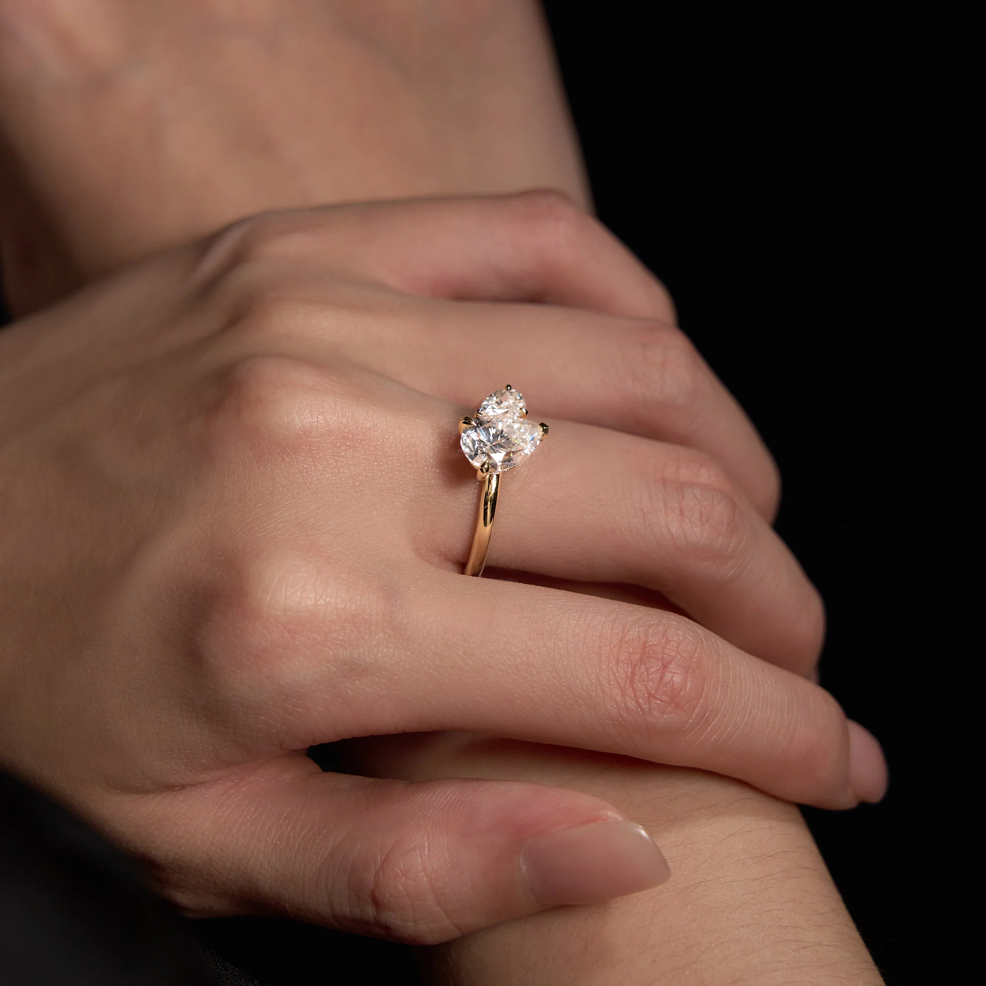 2.5 Carat Pear Moissanite Toi et Moi Ring - Image 12