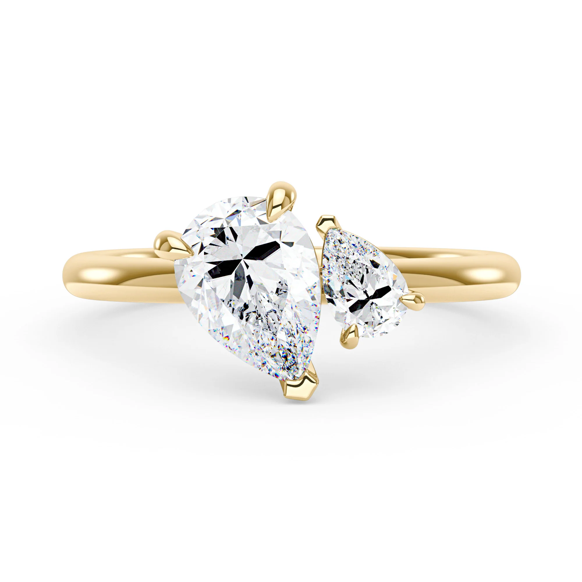 2.5 Carat Pear Moissanite Toi et Moi Ring - Image 4