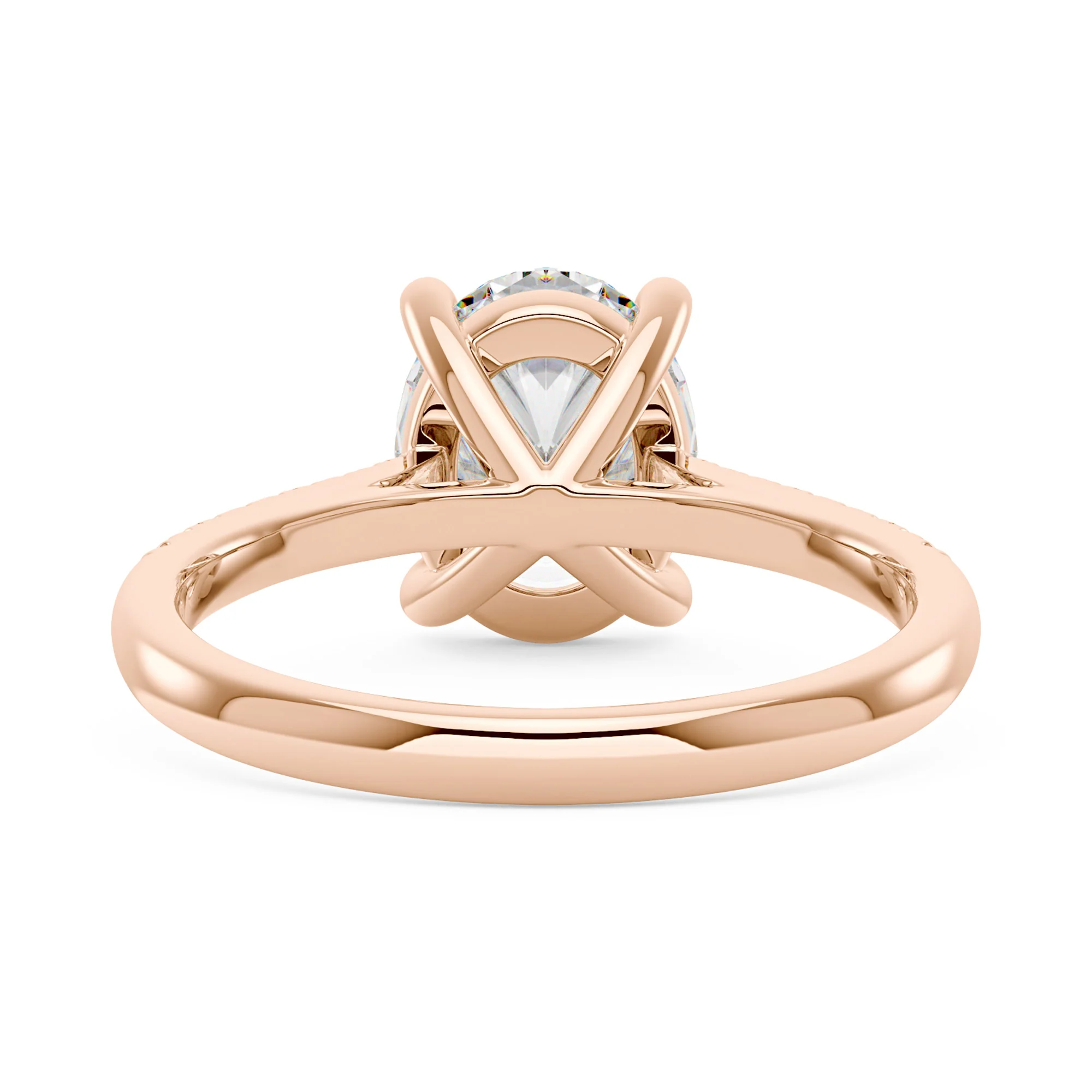 Oval Cut Engagement Ring with Pavé Band - Image 9