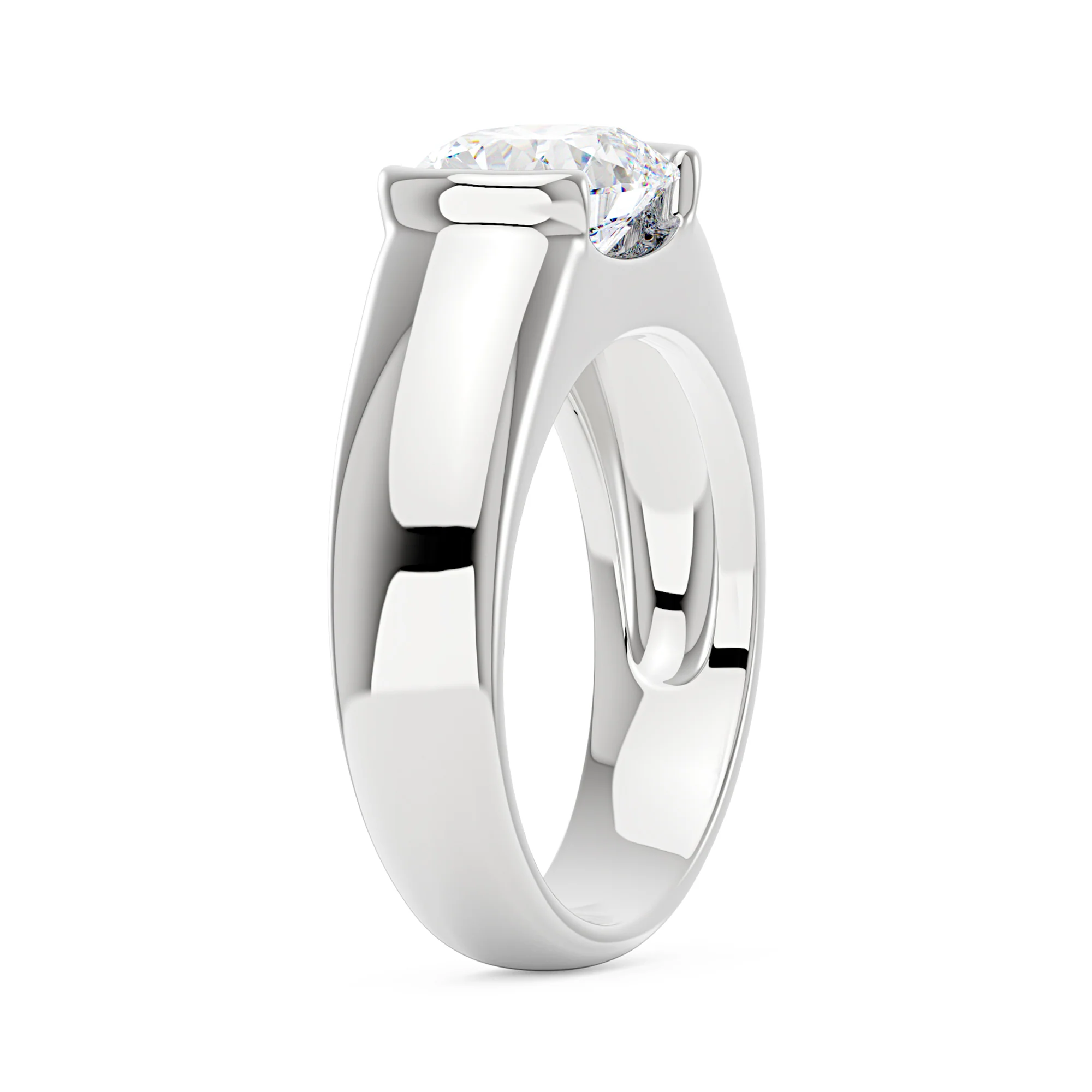 Elongated Cushion Moissanite Sideways Chunky Ring - Image 5