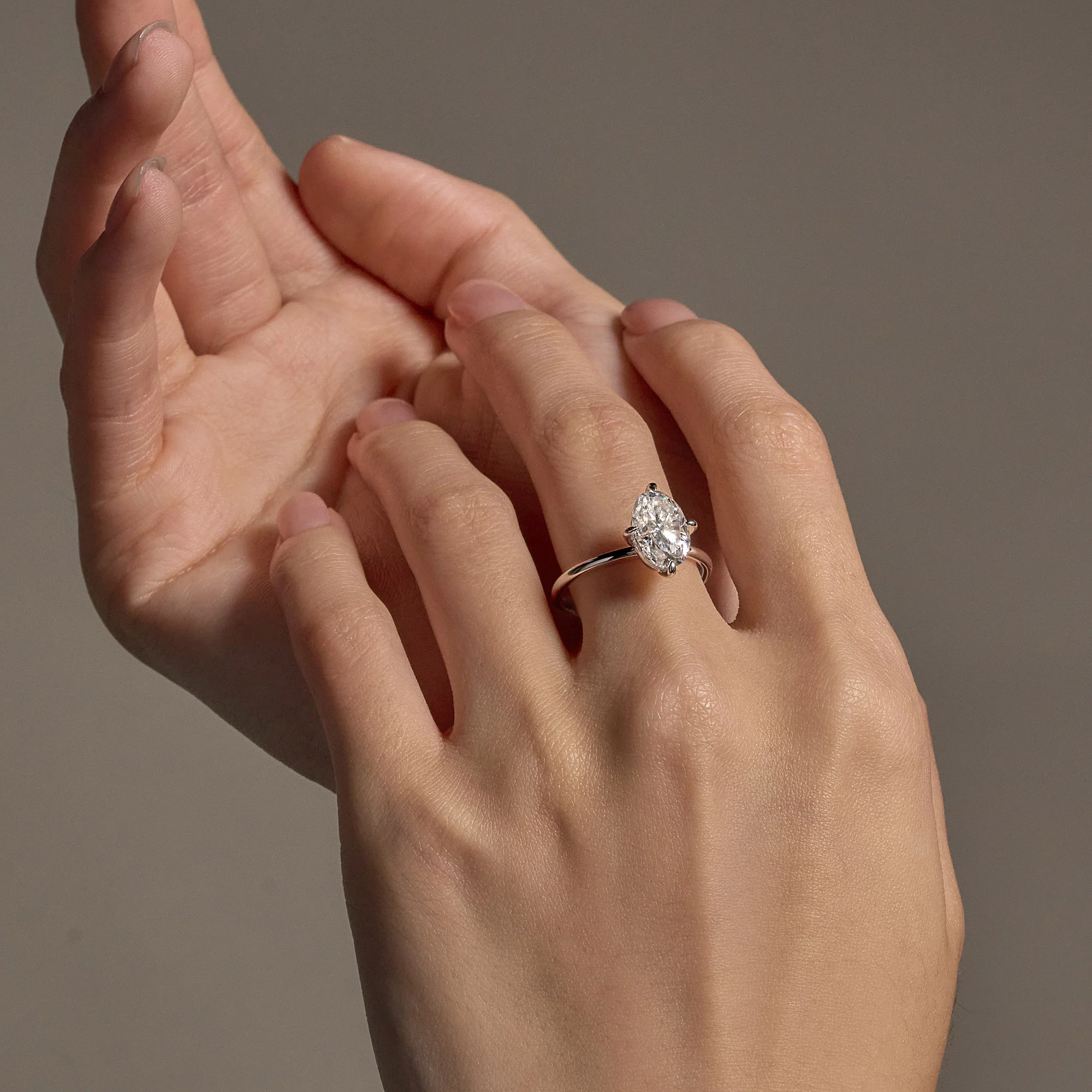 Elongated Oval Moissanite Solitaire Ring - Image 12