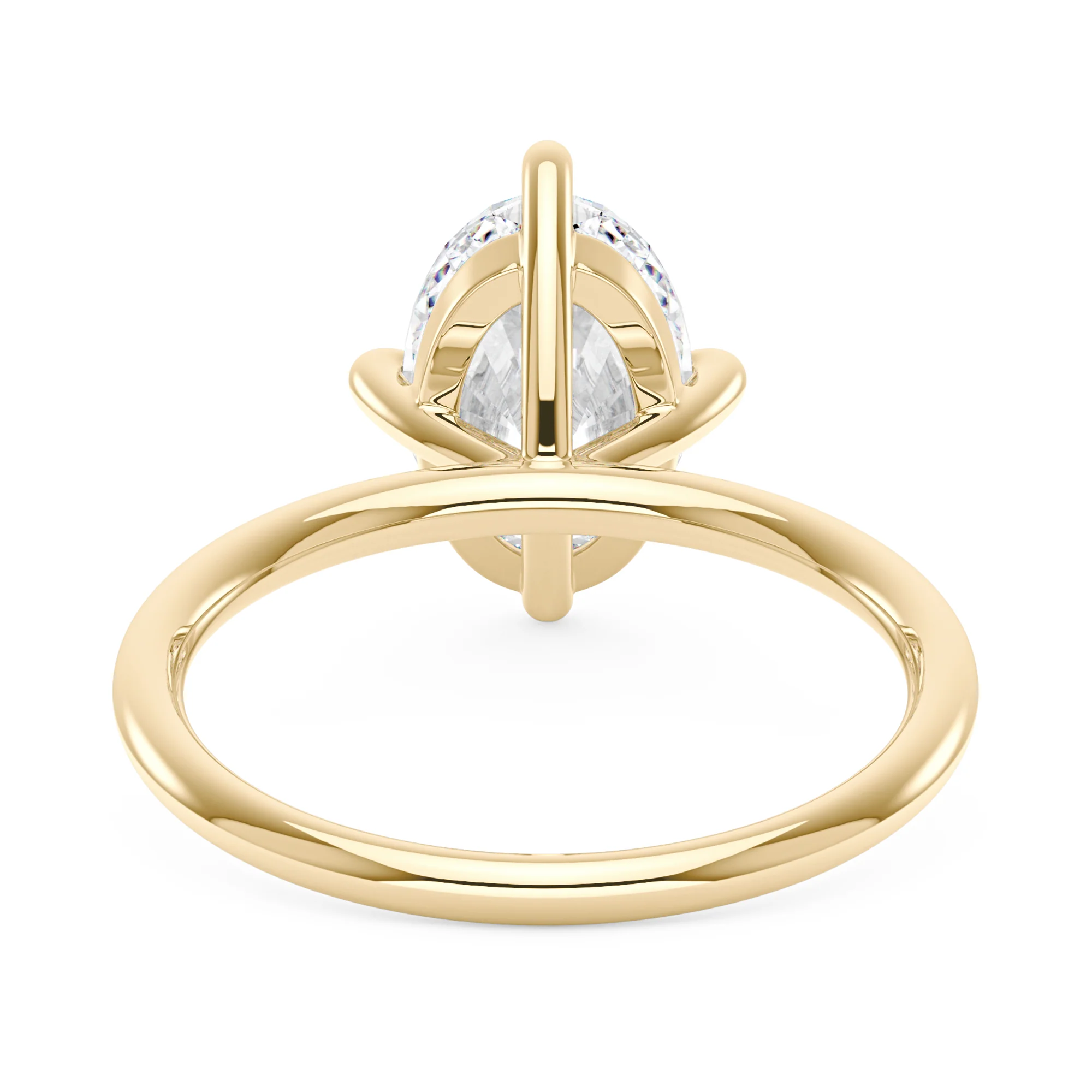 Elongated Oval Moissanite Solitaire Ring - Image 3