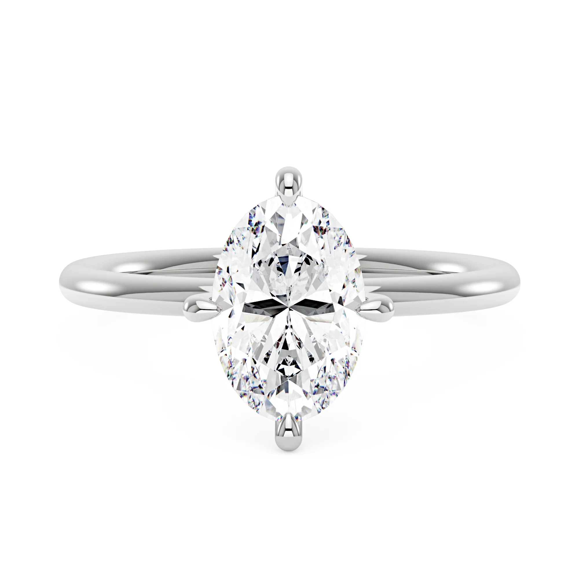 Elongated Oval Moissanite Solitaire Ring - Image 4