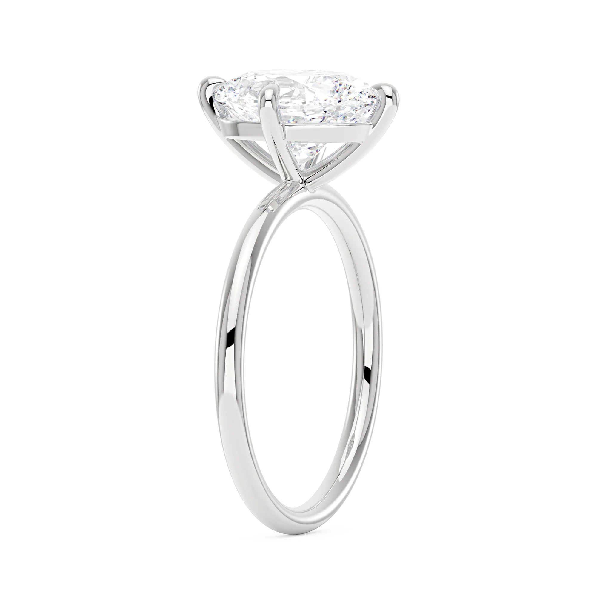Elongated Oval Moissanite Solitaire Ring - Image 5