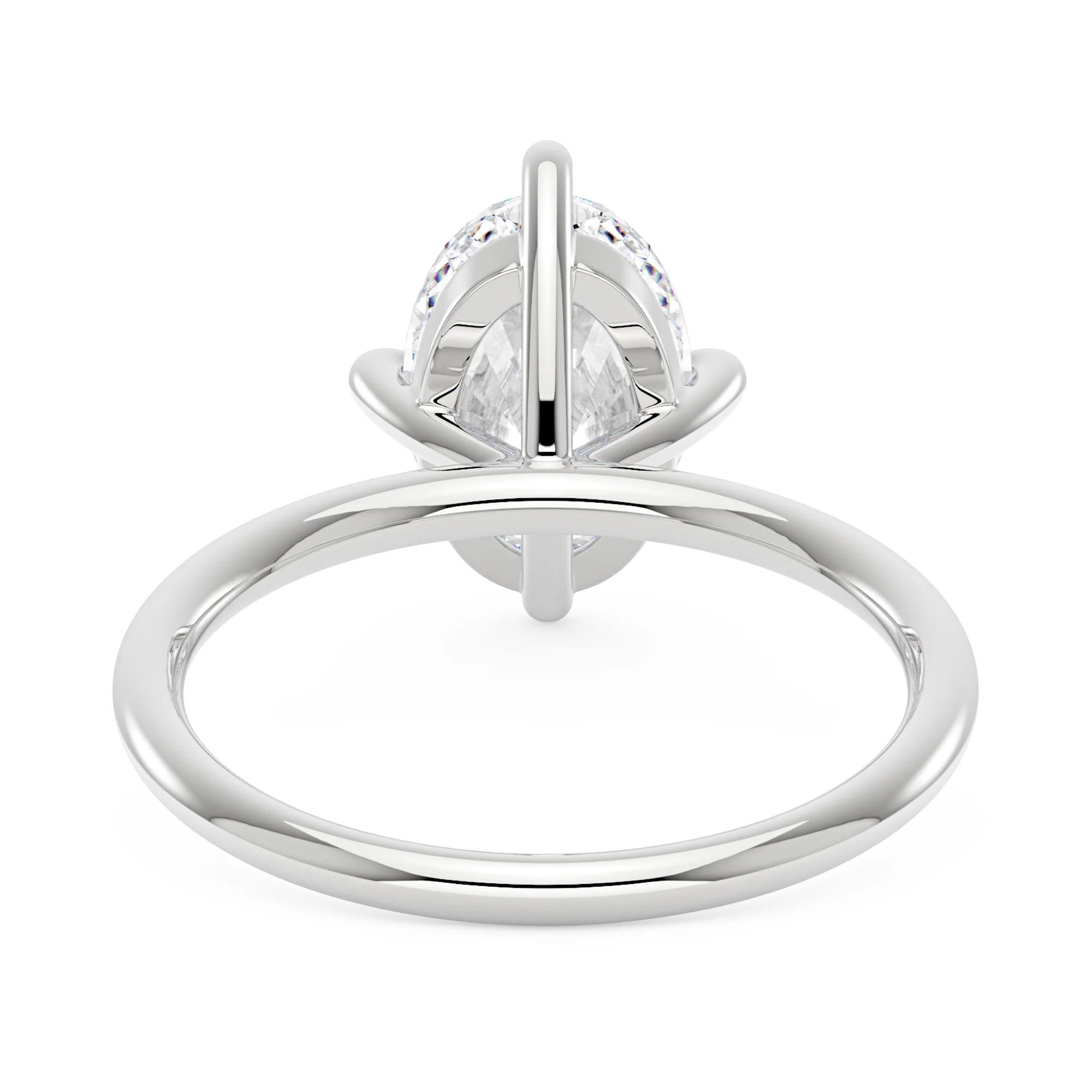 Elongated Oval Moissanite Solitaire Ring - Image 6