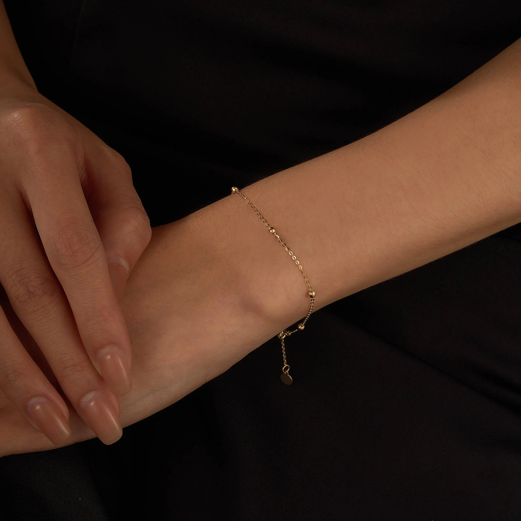 Bead Station Bracelet in 14K Gold - Image 4