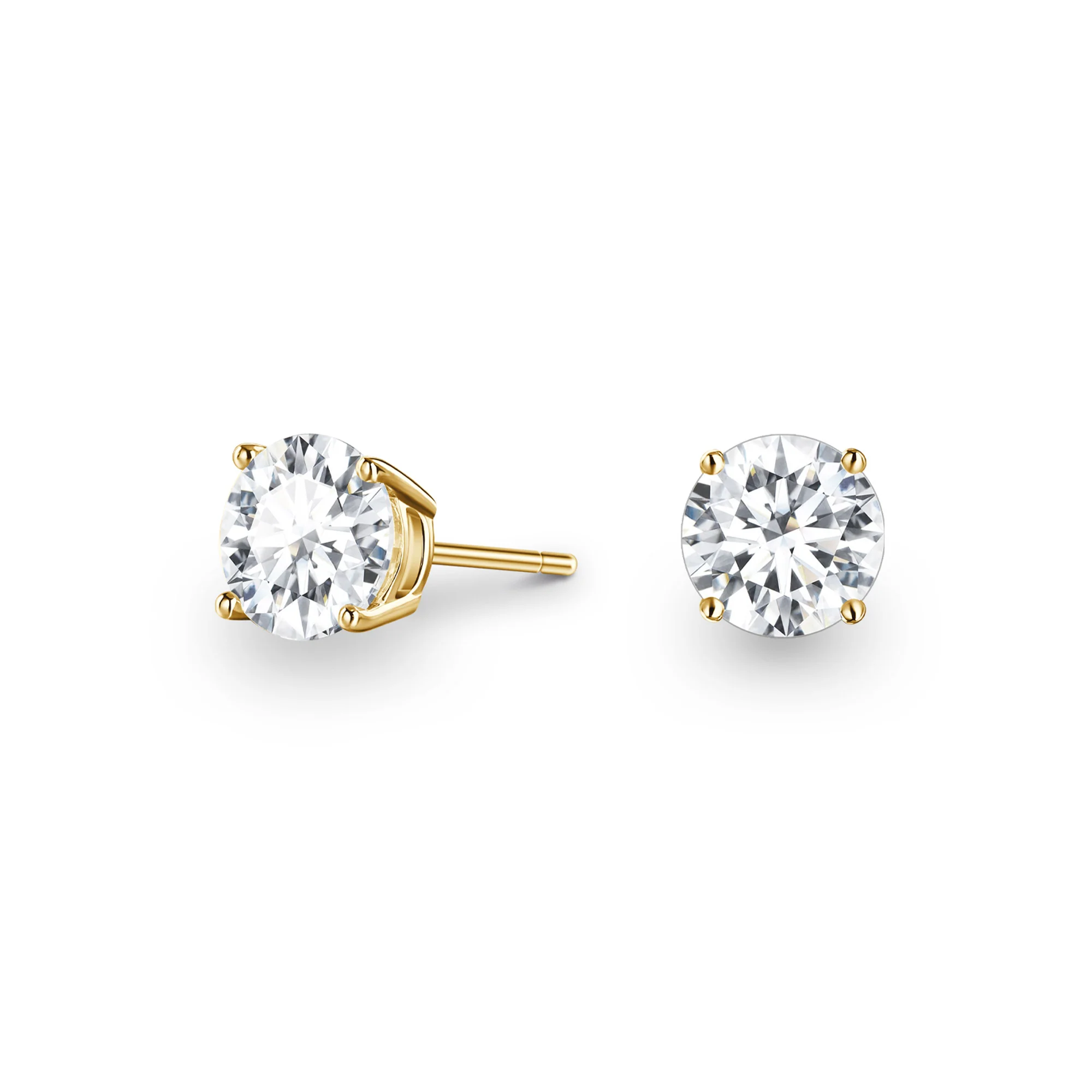 Brilliant Round Cut Moissanite Basket Stud Earrings - Image 4