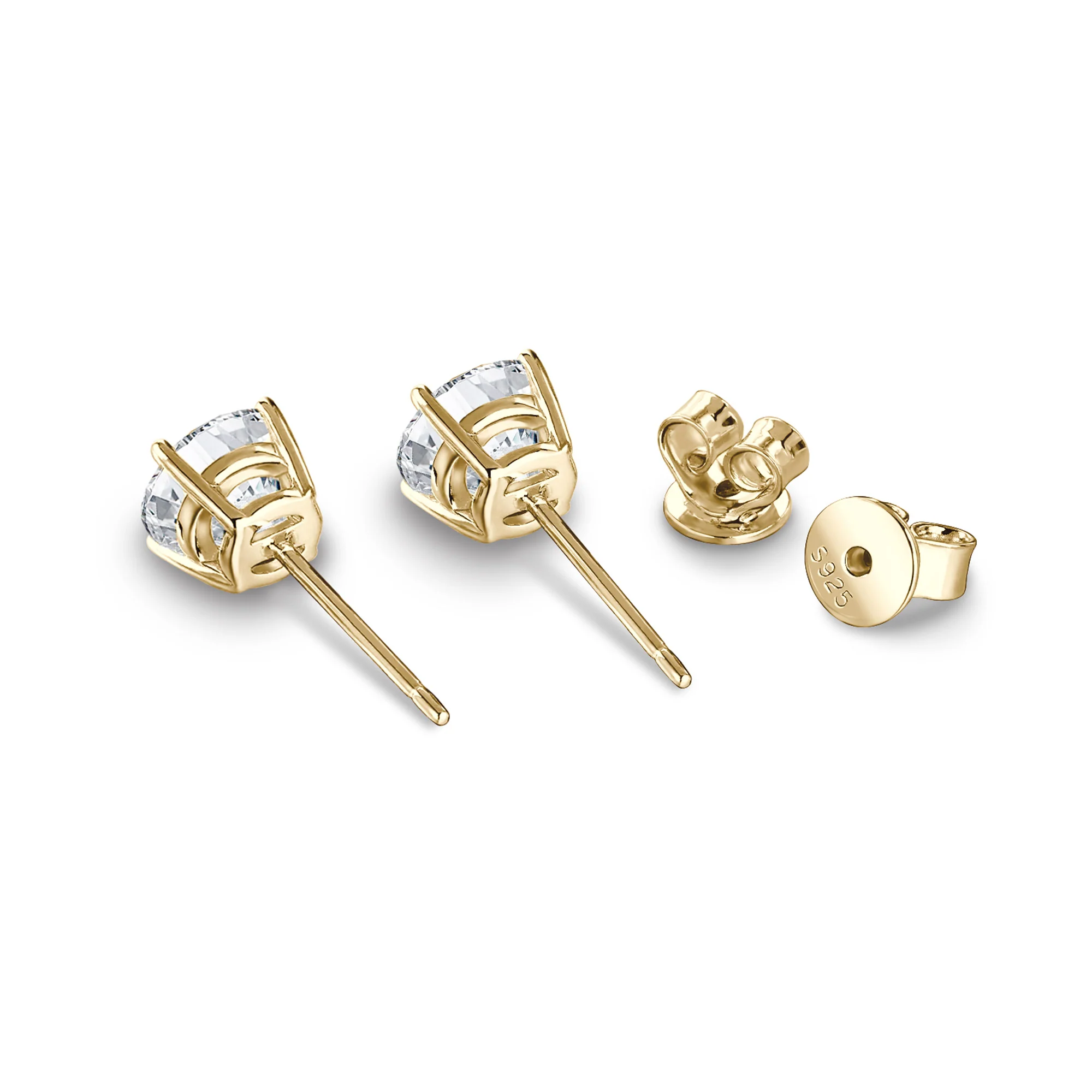 Brilliant Round Cut Moissanite Basket Stud Earrings - Image 6