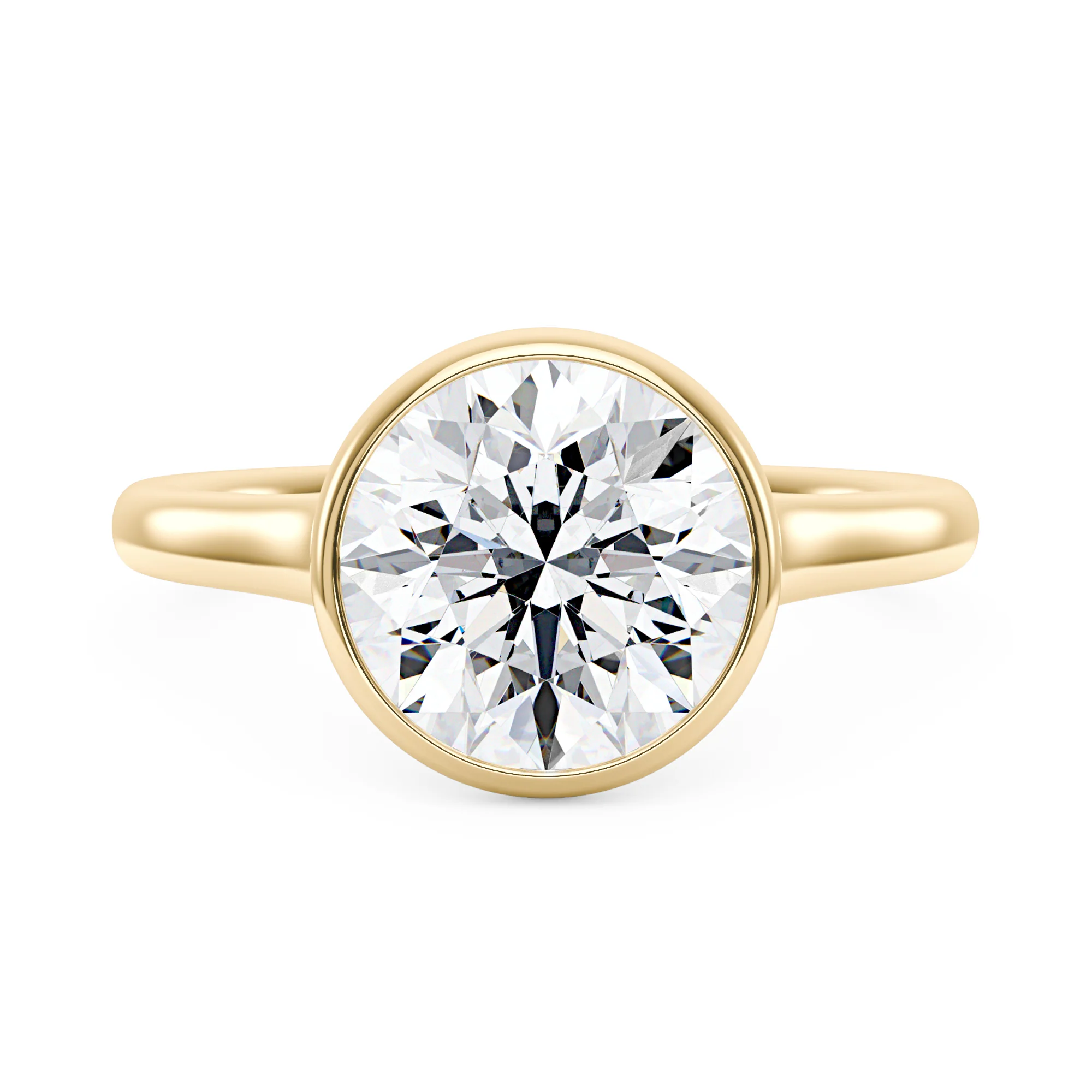 Round Moissanite Bezel Engagement Ring - Image 4