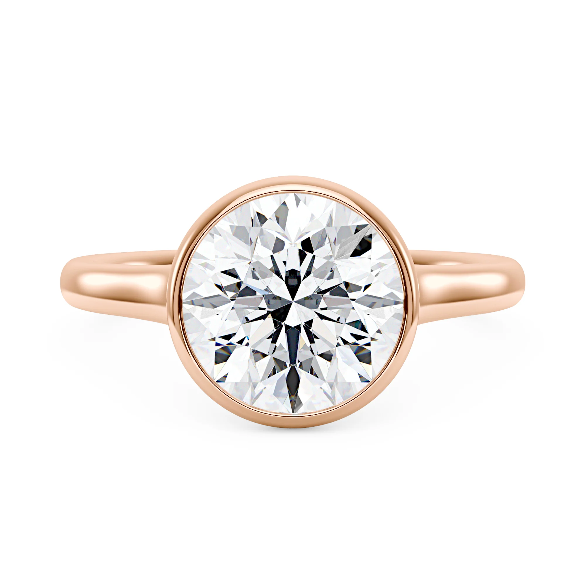 Round Moissanite Bezel Engagement Ring - Image 7