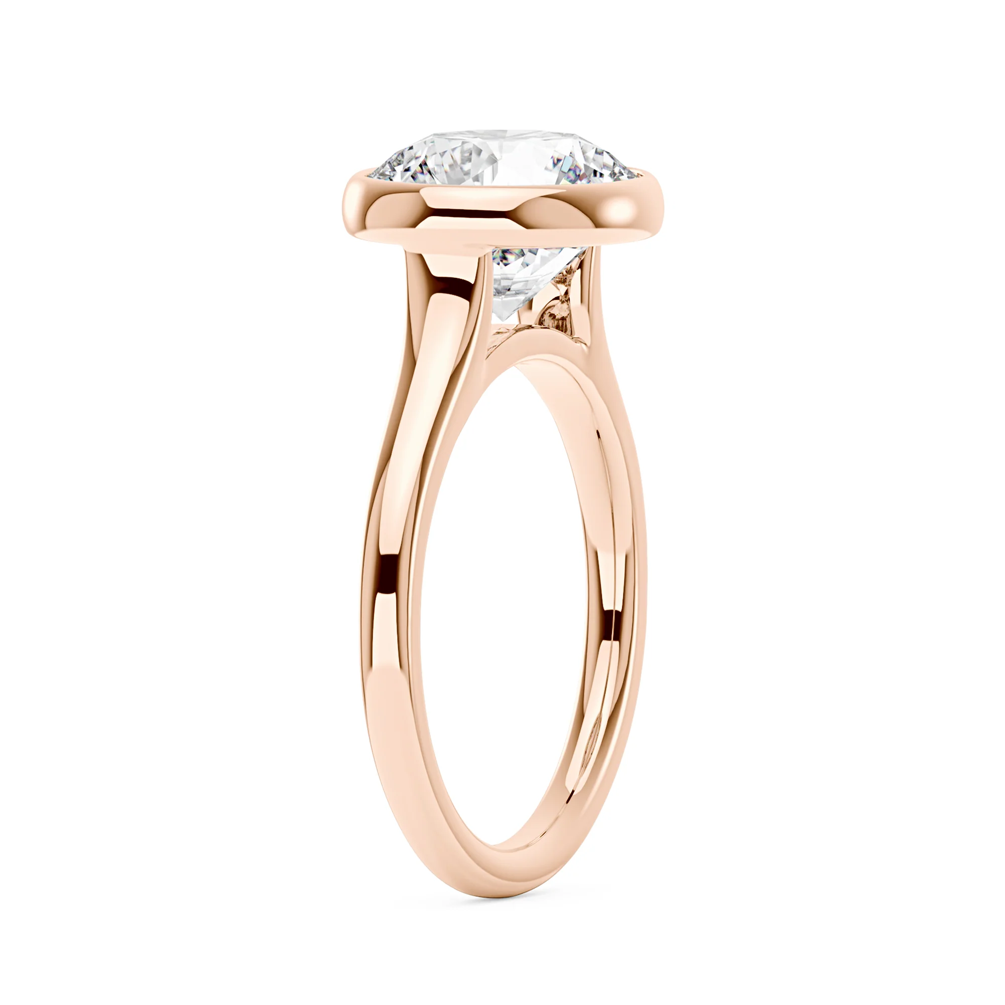 Round Moissanite Bezel Engagement Ring - Image 8