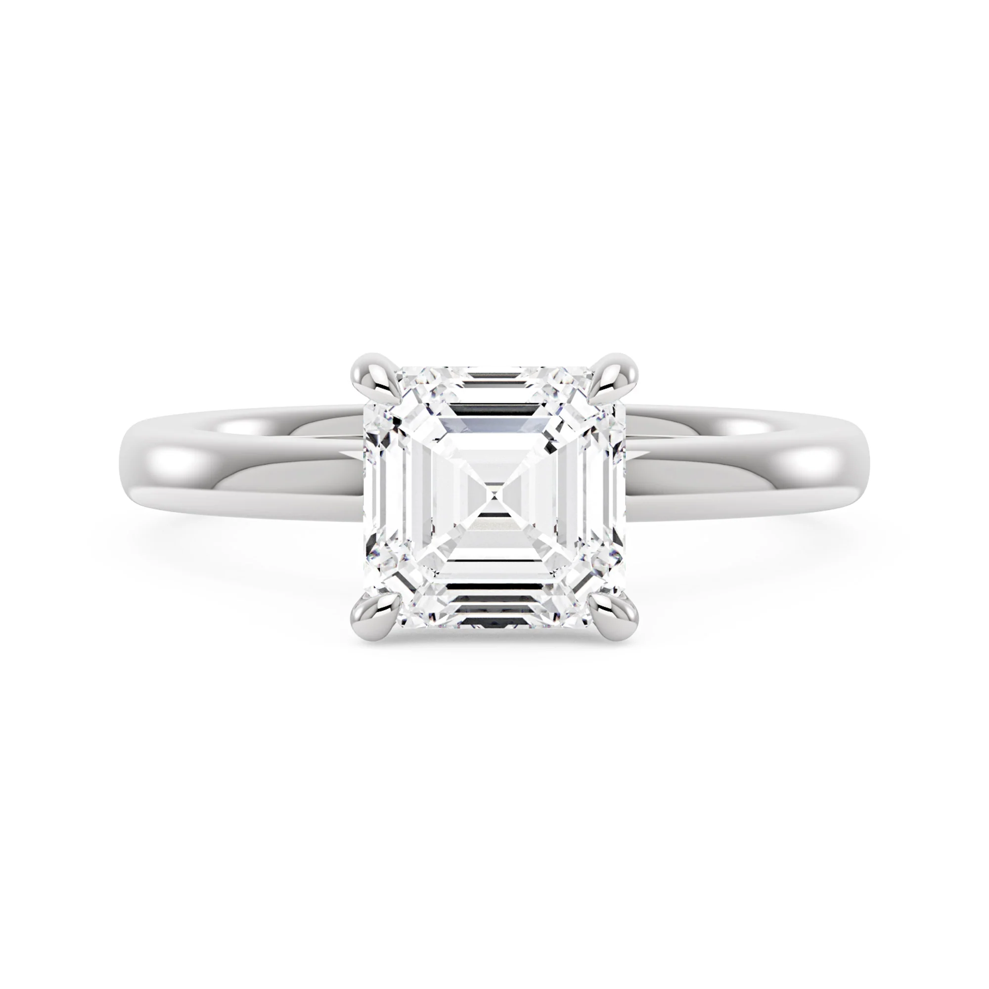 Classic Asscher Cut Moissanite Solitaire Ring - Image 4