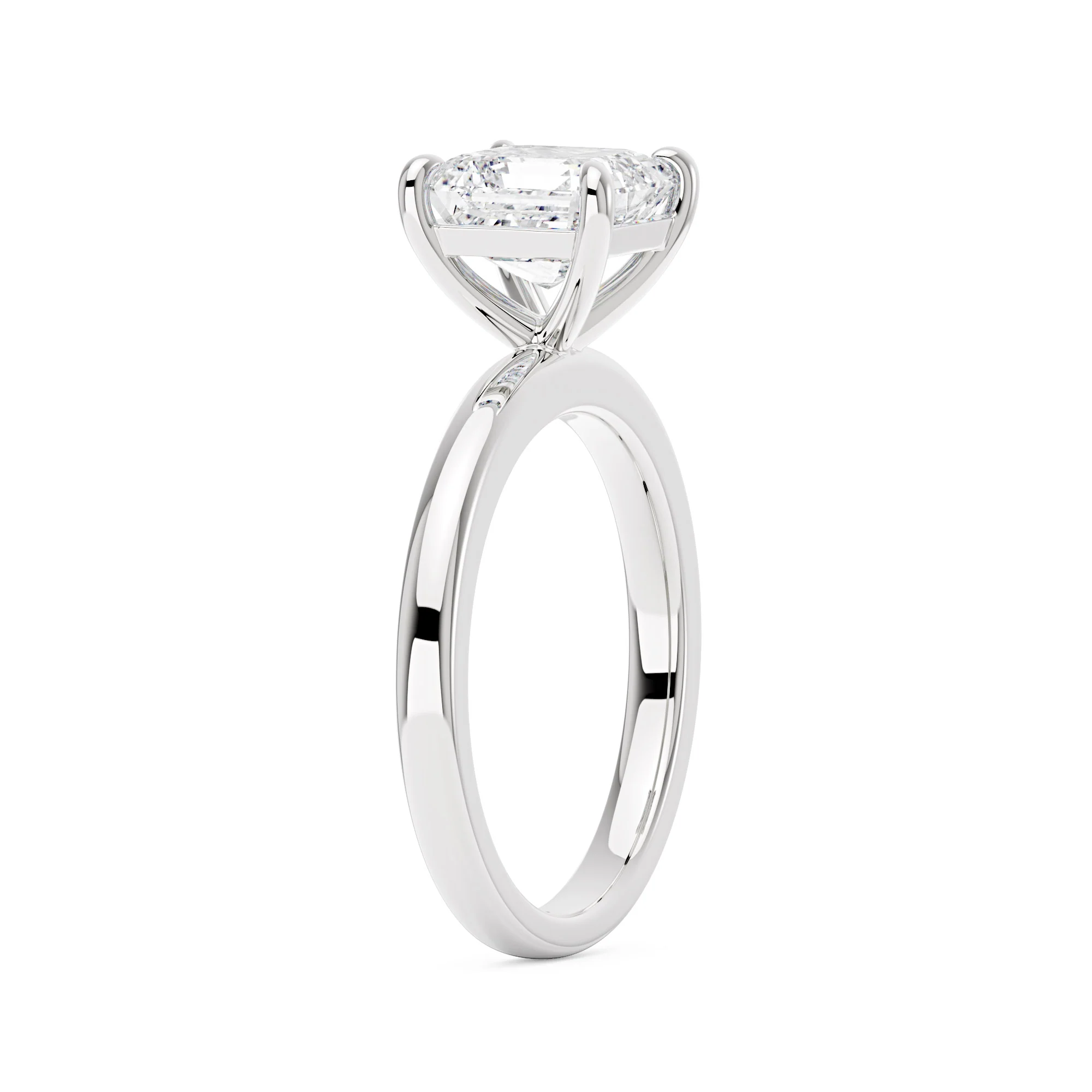 Classic Asscher Cut Moissanite Solitaire Ring - Image 5