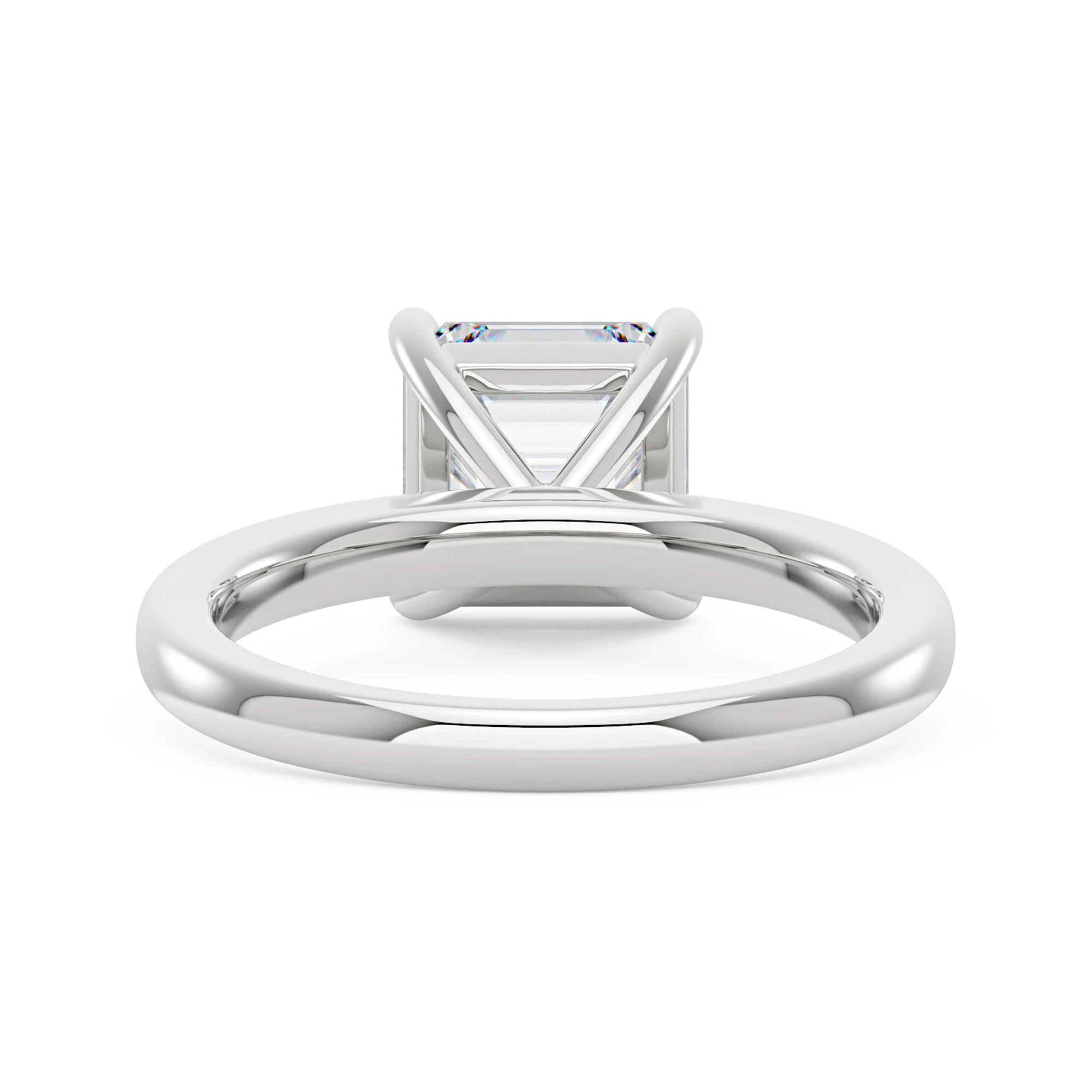 Classic Asscher Cut Moissanite Solitaire Ring - Image 6