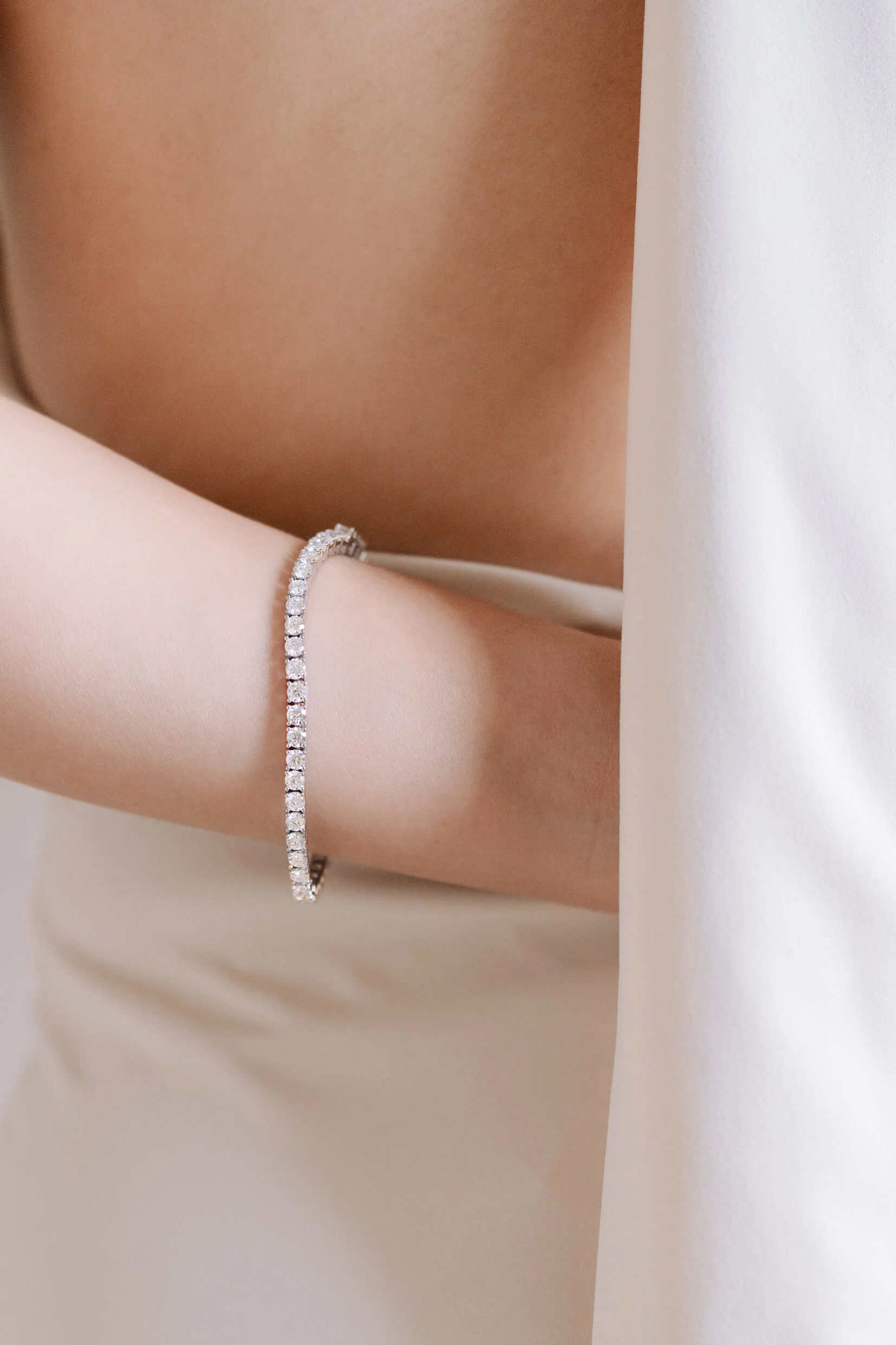 7.2 Carat Classic Round Moissanite Tennis Bracelet in 14K Gold - Image 7