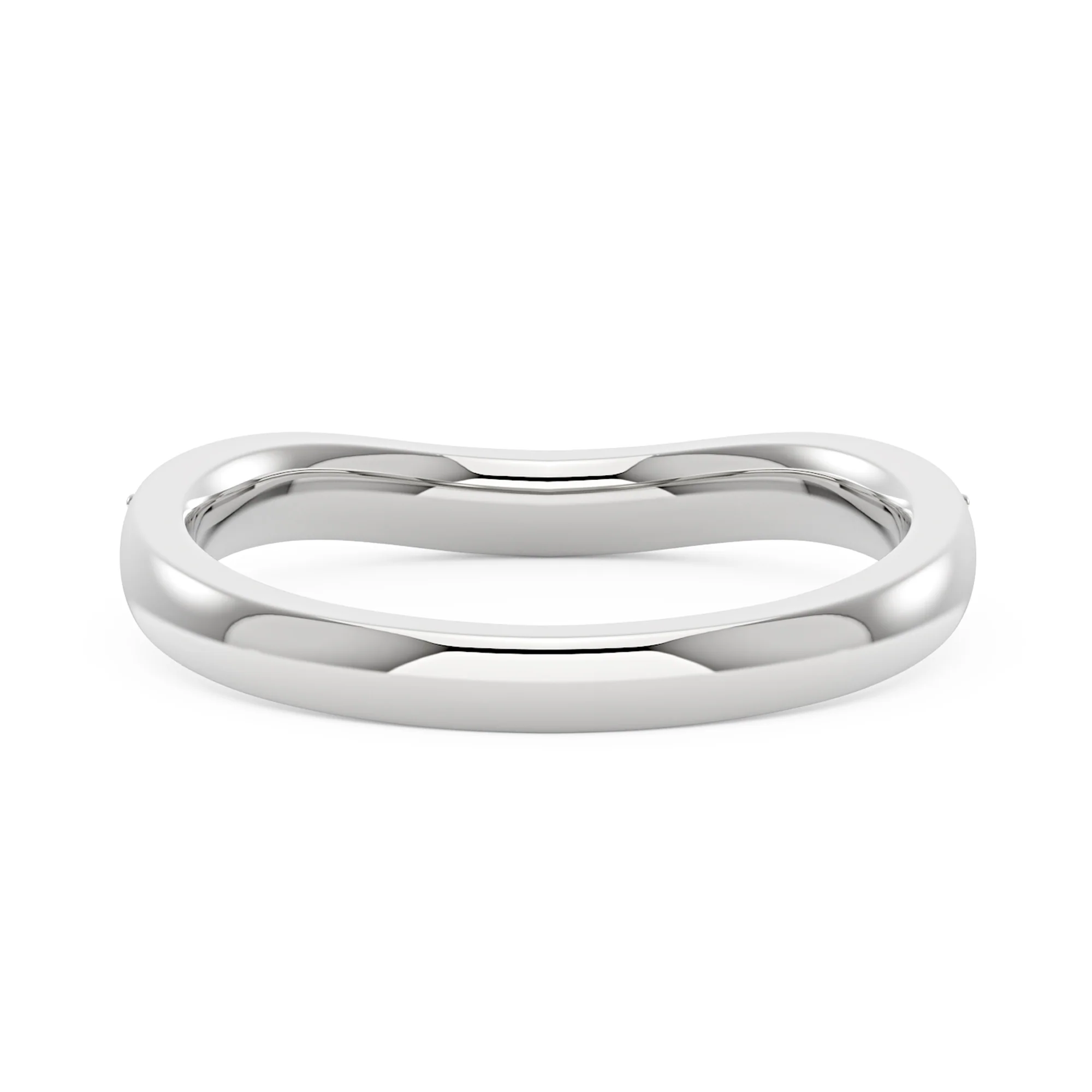 Art Deco Curved Moissanite Pavé Half Eternity Band - Image 3
