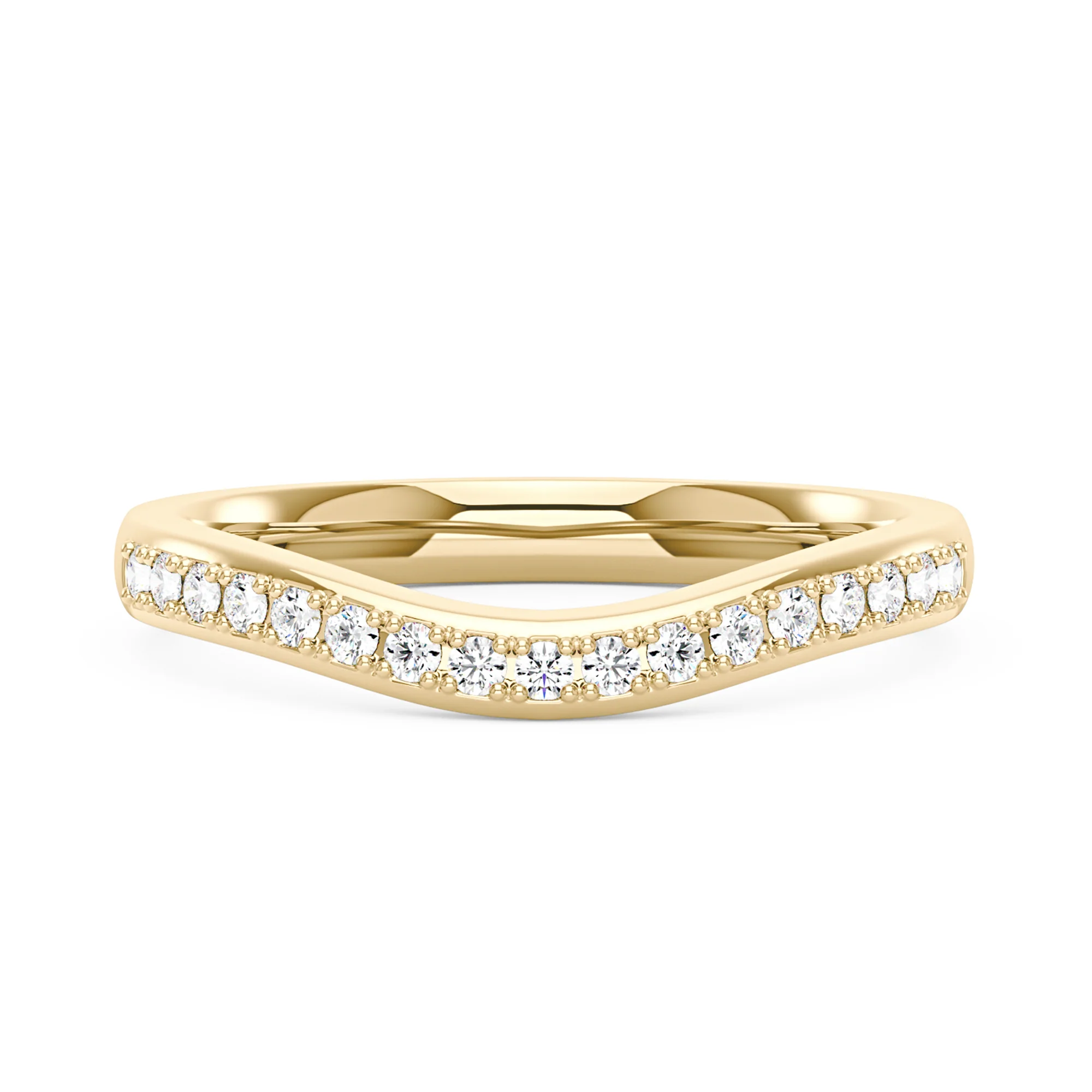 Art Deco Curved Moissanite Pavé Half Eternity Band - Image 4