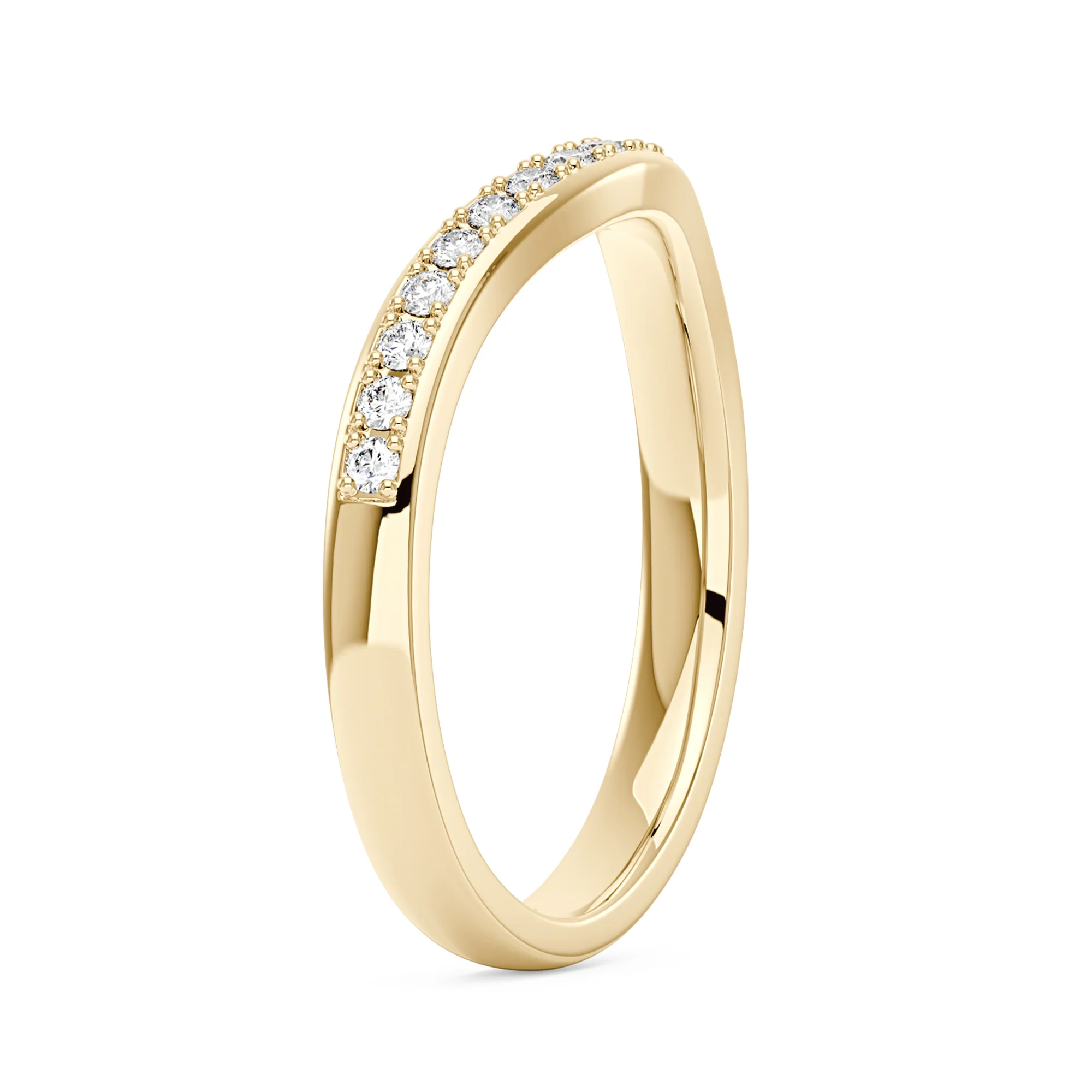 Art Deco Curved Moissanite Pavé Half Eternity Band - Image 5
