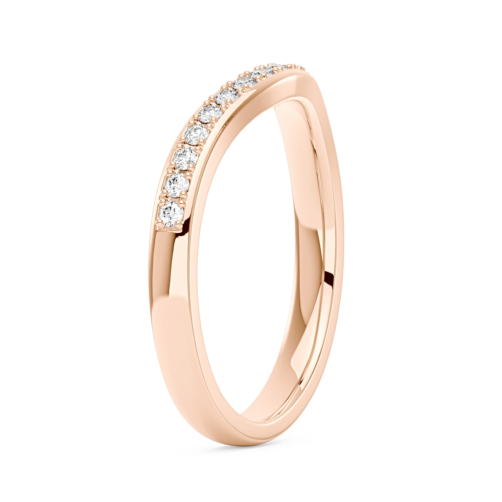 Art Deco Curved Moissanite Pavé Half Eternity Band - Image 8