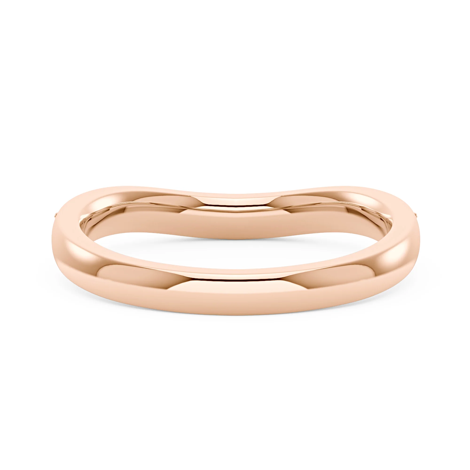 Art Deco Curved Moissanite Pavé Half Eternity Band - Image 9