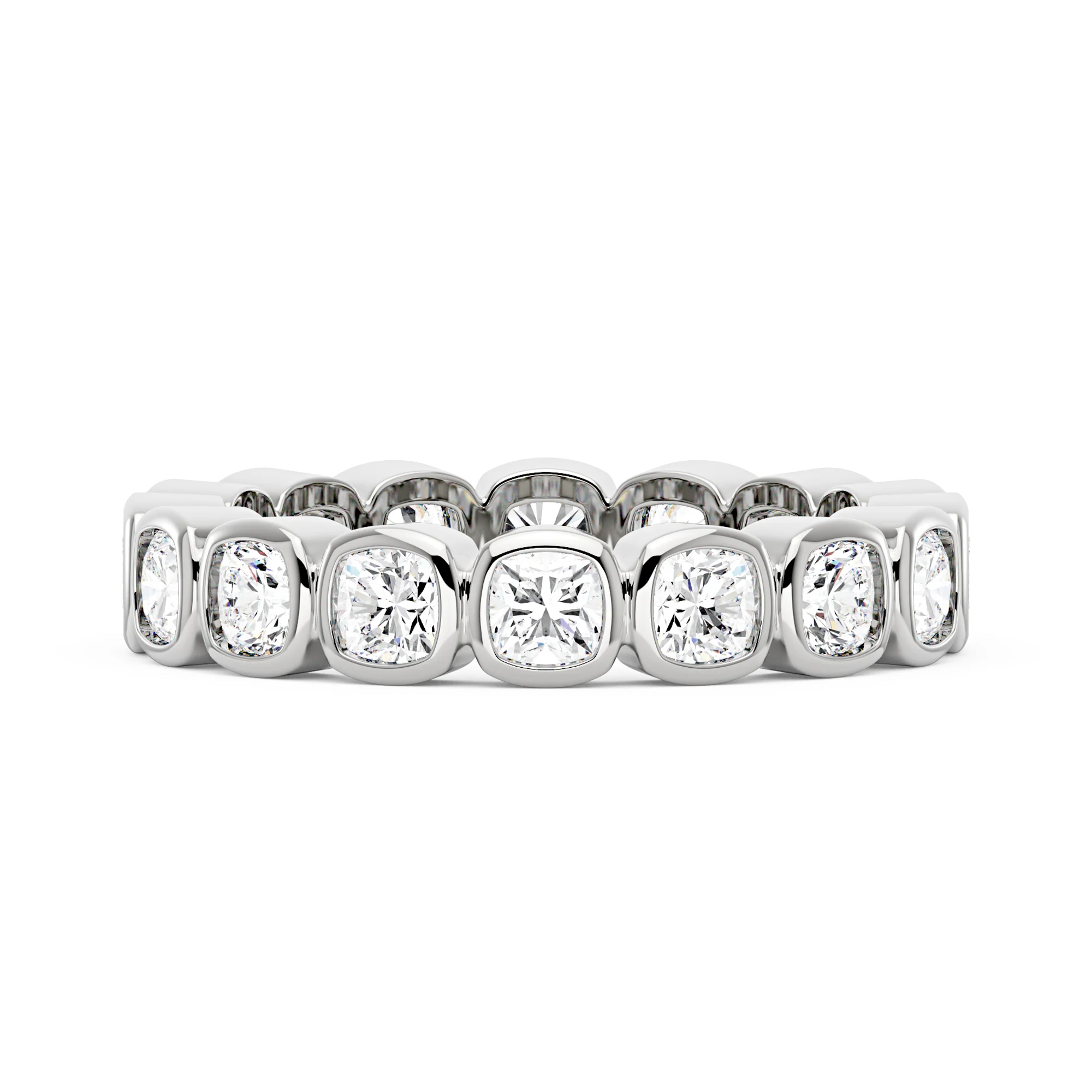 Cushion Moissanite Bezel Eternity Band - Image 4
