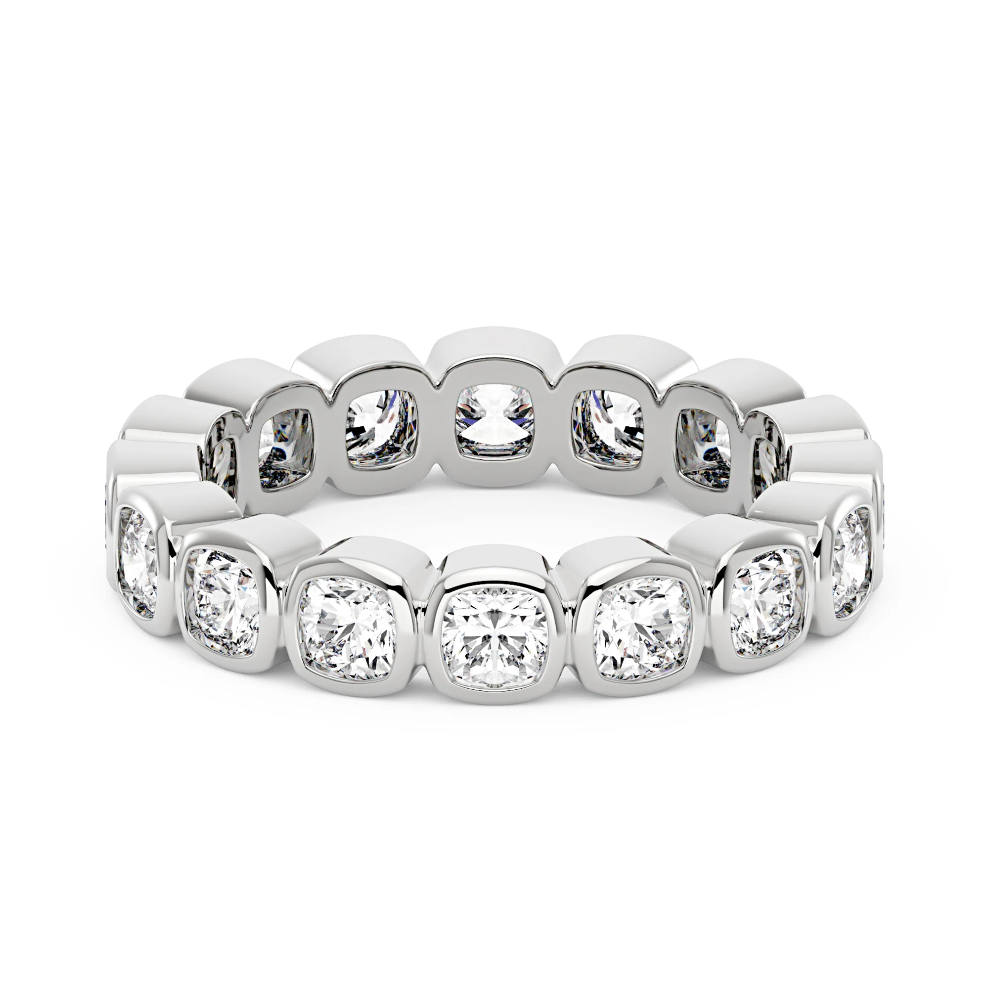 Cushion Moissanite Bezel Eternity Band - Image 5