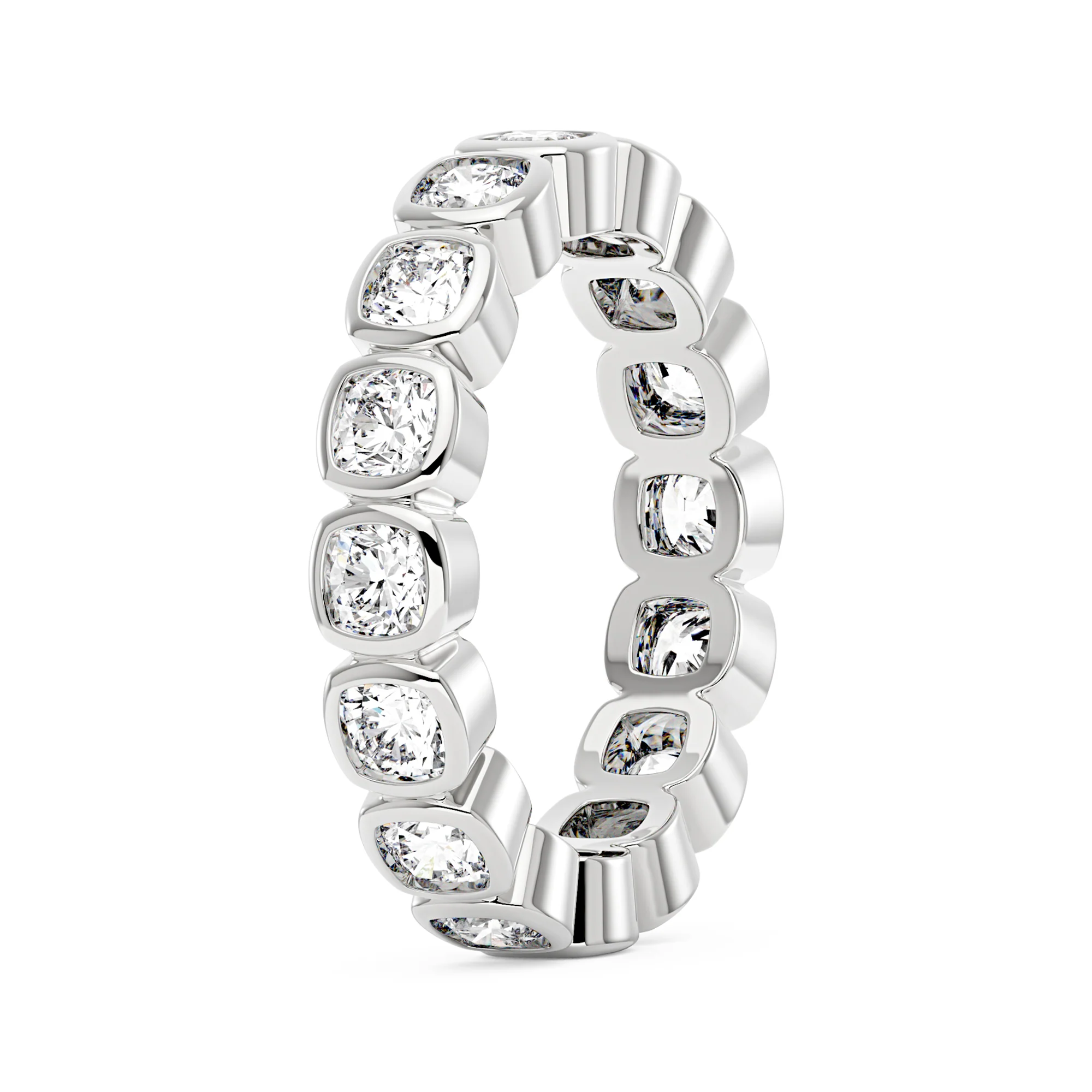 Cushion Moissanite Bezel Eternity Band - Image 6