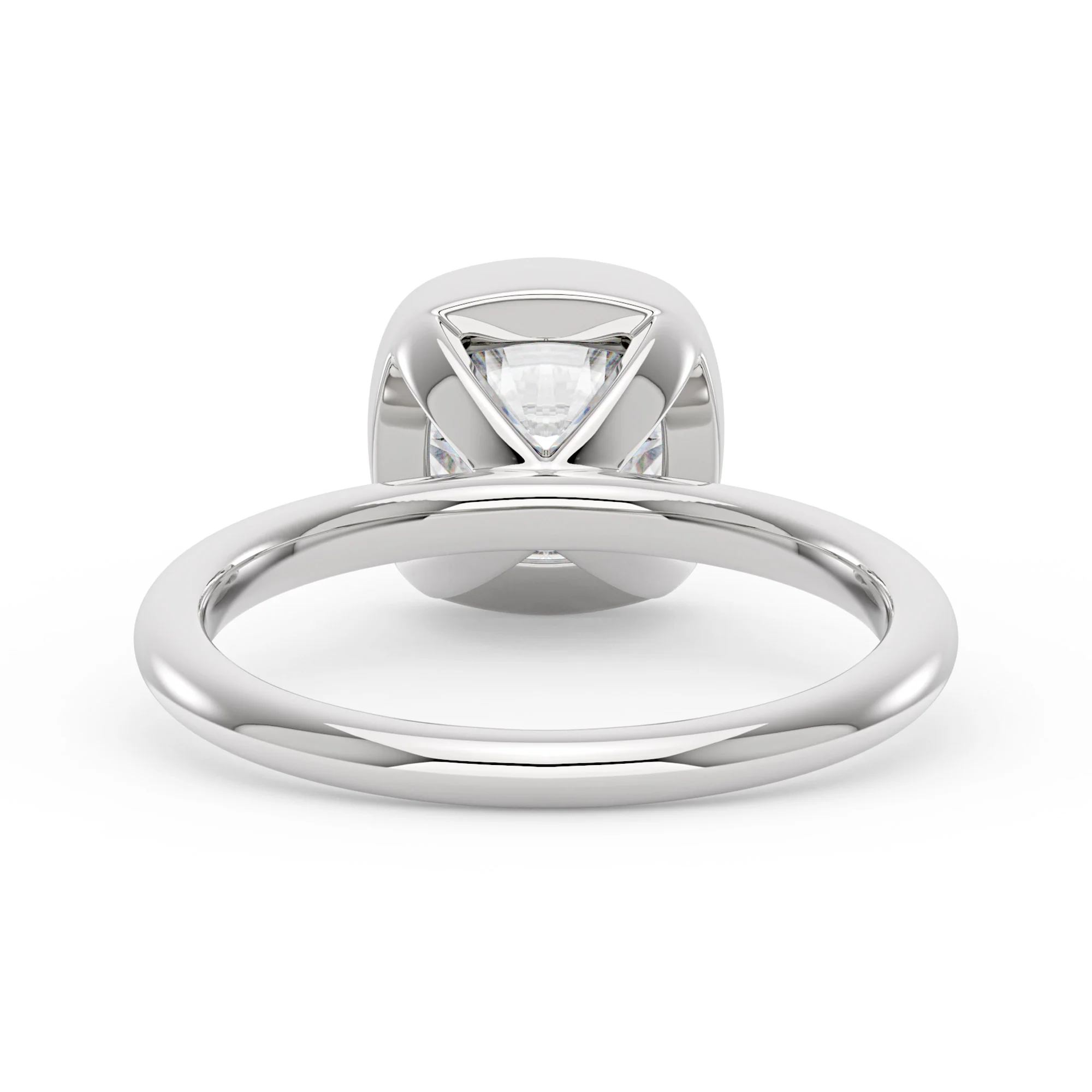 Cushion Cut Moissanite Bezel Ring - Image 3