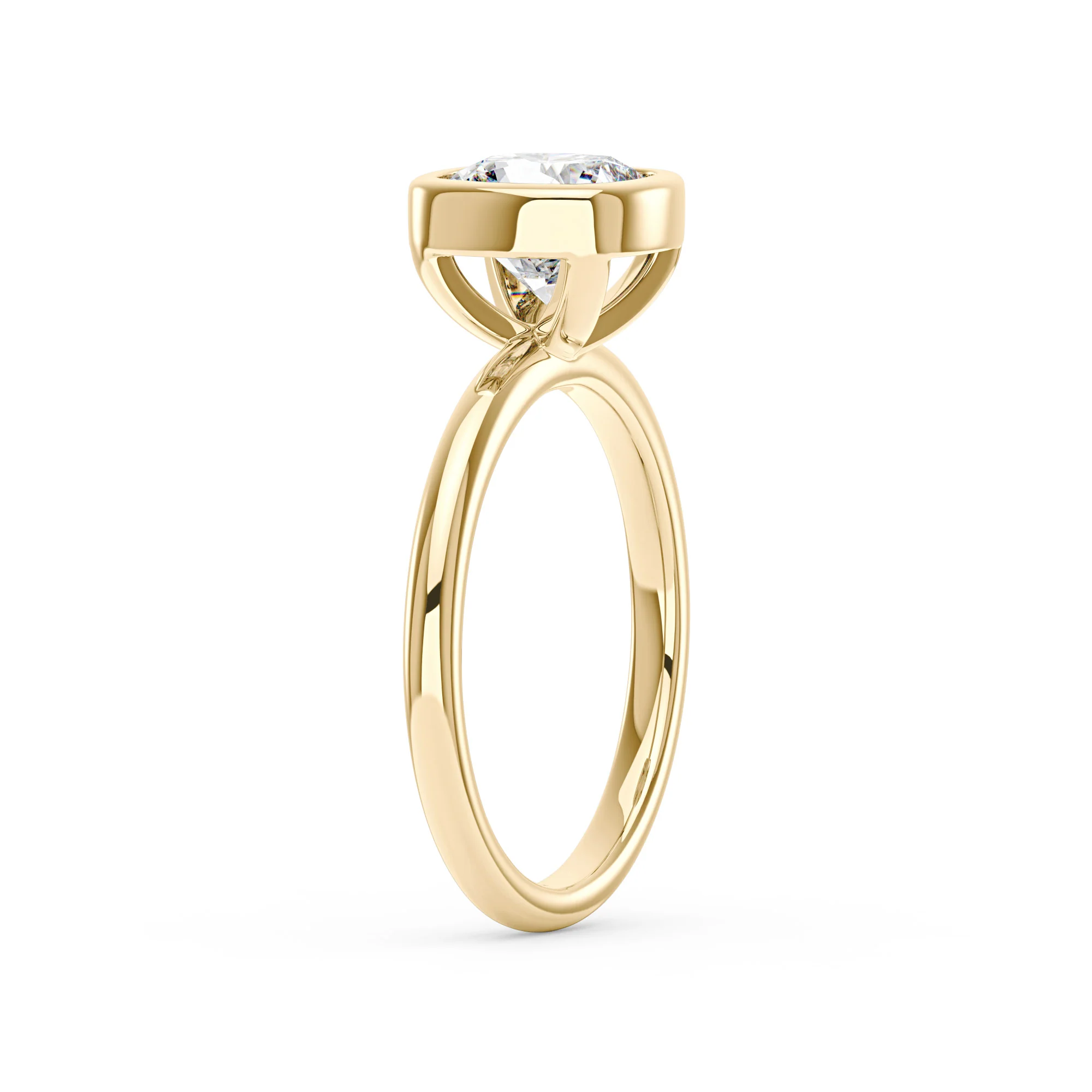 Cushion Cut Moissanite Bezel Ring - Image 5
