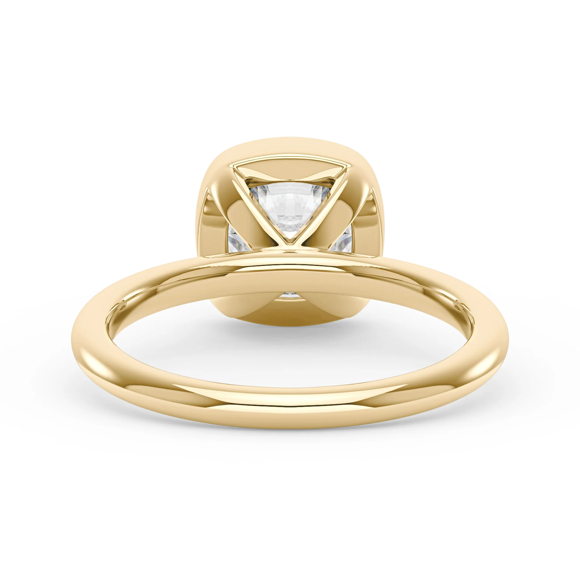 Cushion Cut Moissanite Bezel Ring - Image 6