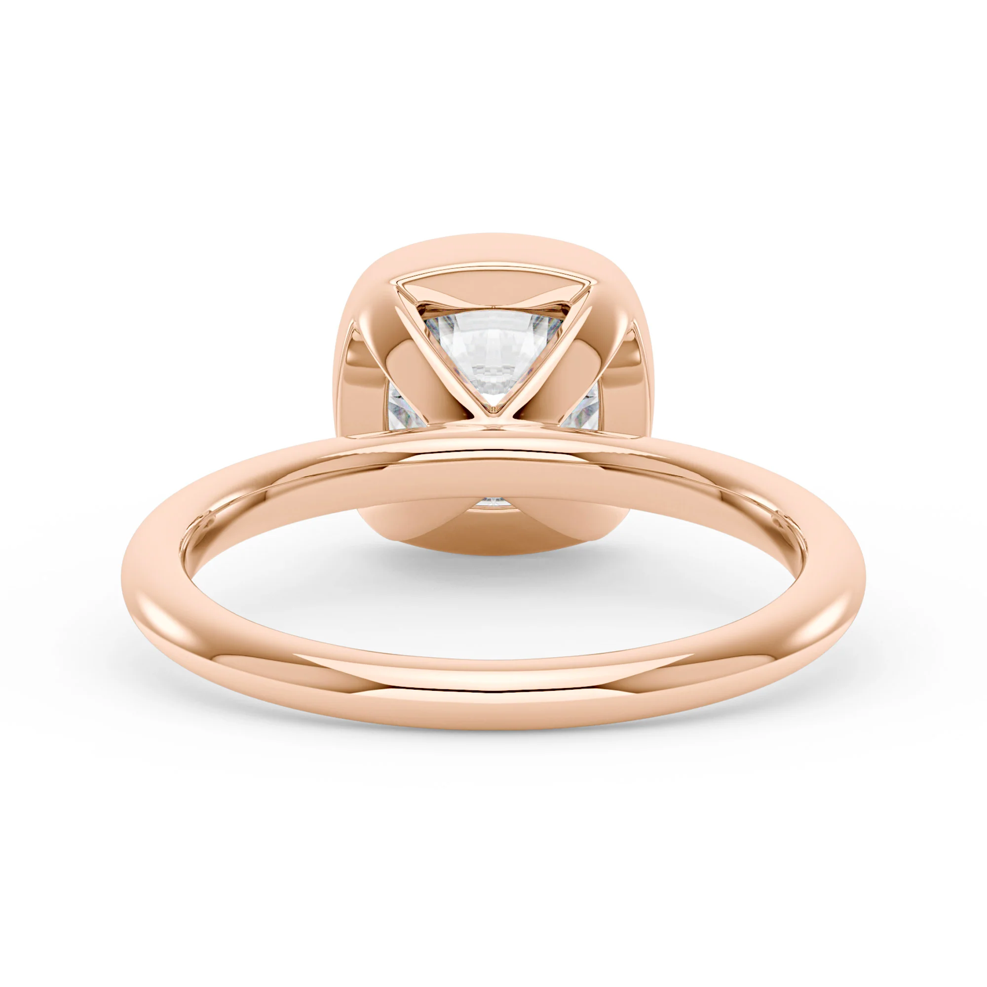 Cushion Cut Moissanite Bezel Ring - Image 9