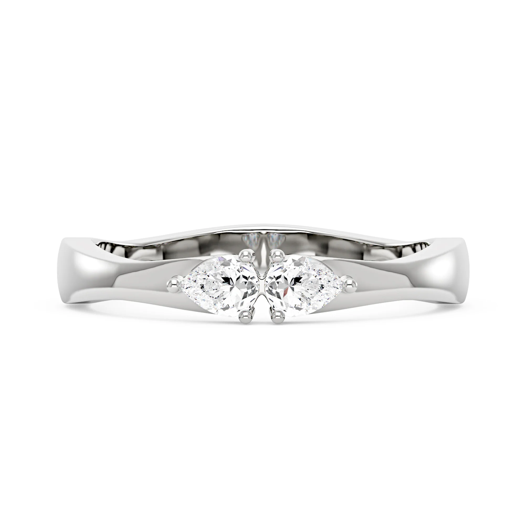 Twin Pear Moissanite Stackable Band - Image 4