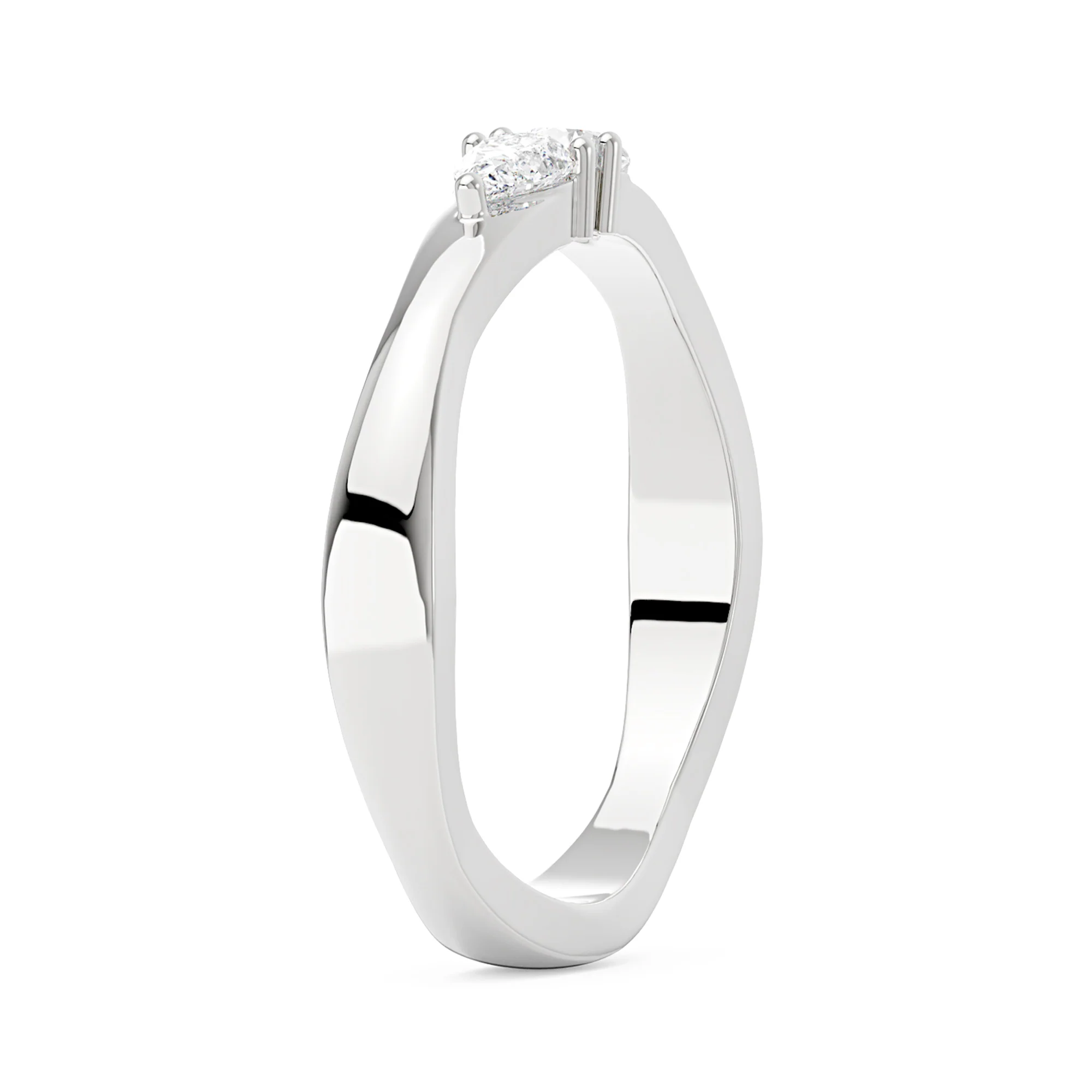 Twin Pear Moissanite Stackable Band - Image 5