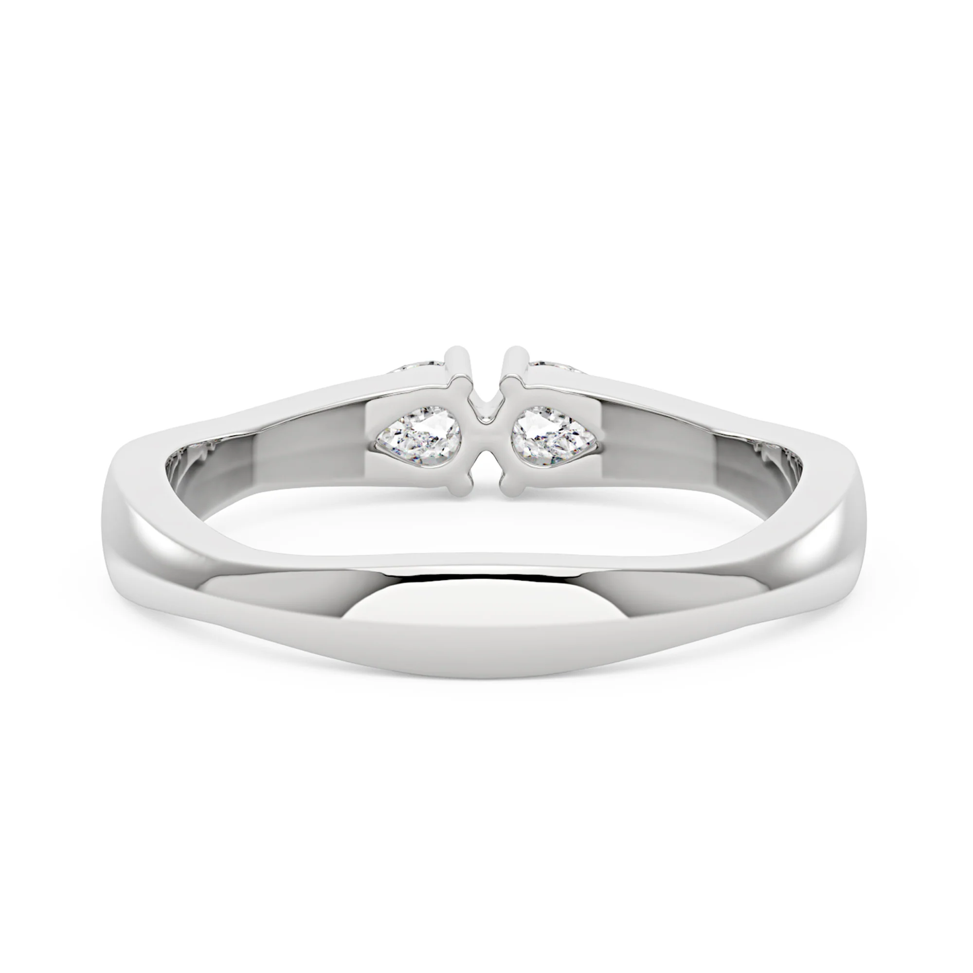 Twin Pear Moissanite Stackable Band - Image 6