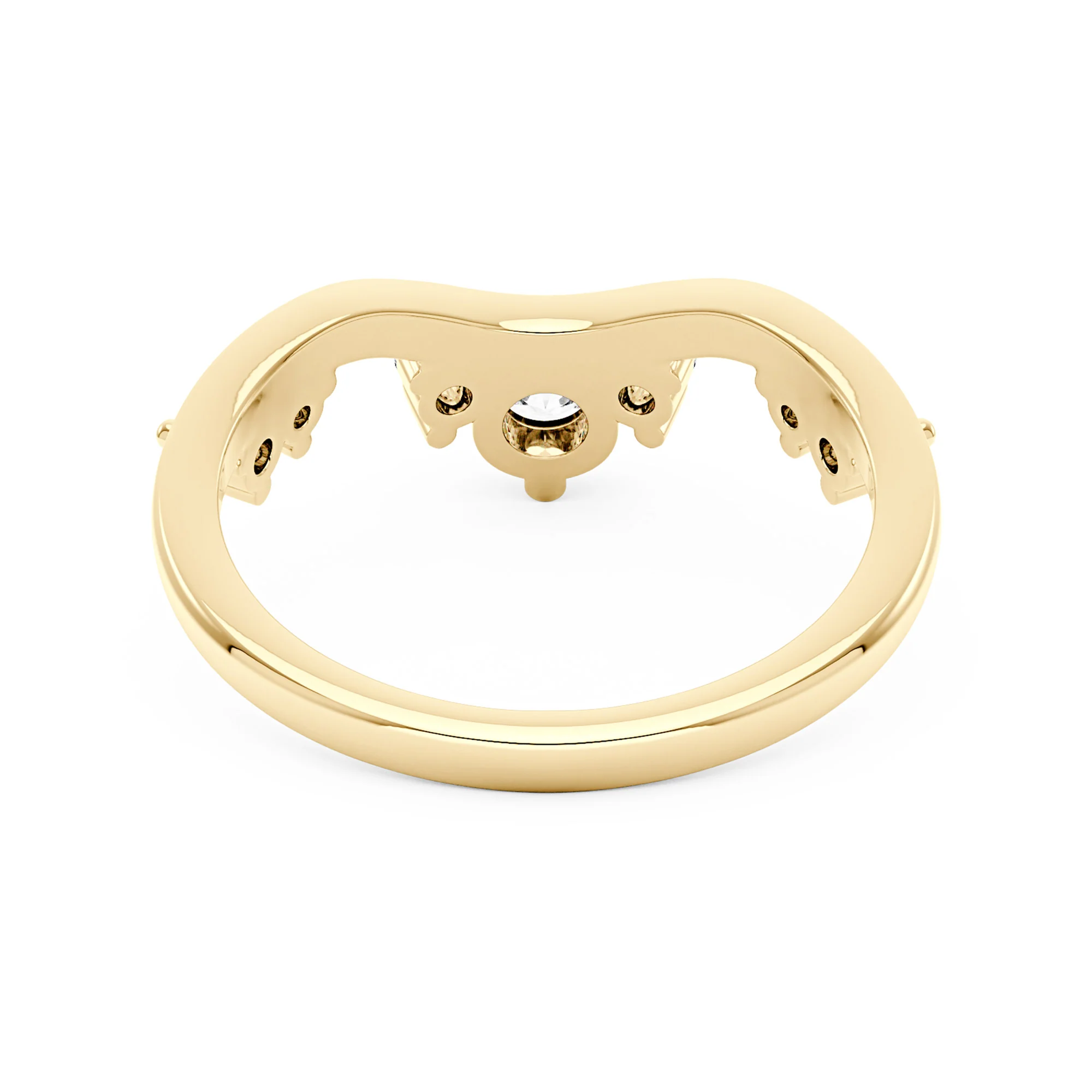 Nature Inspired Curved Moissanite Wedding Band - Image 3