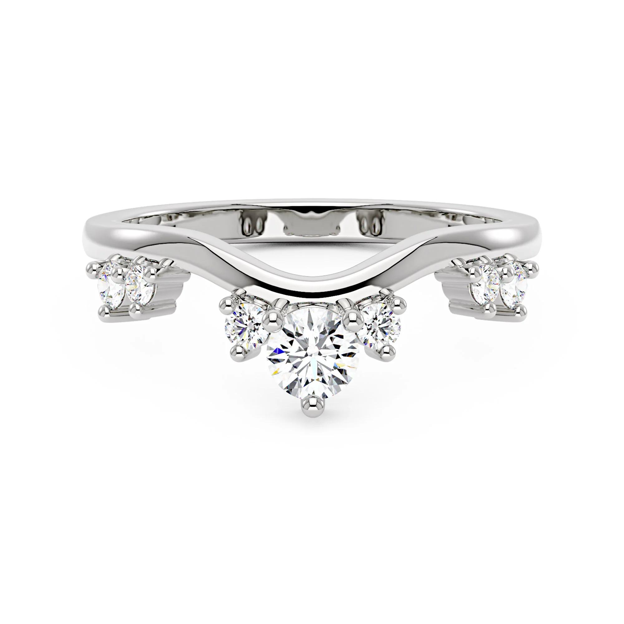 Nature Inspired Curved Moissanite Wedding Band - Image 4