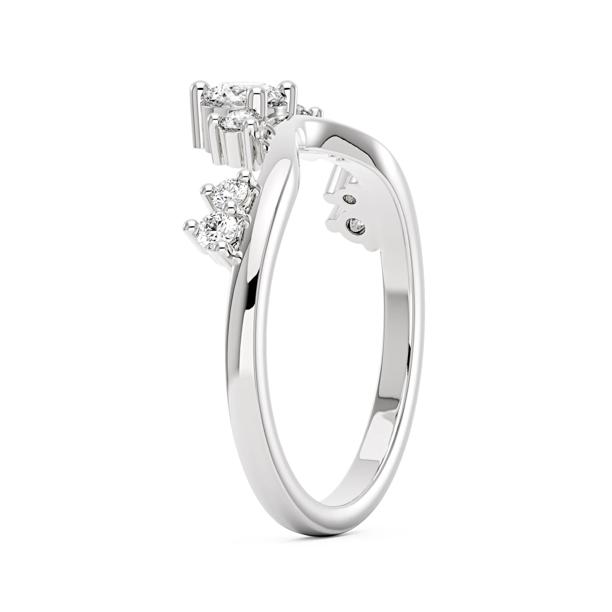 Nature Inspired Curved Moissanite Wedding Band - Image 5