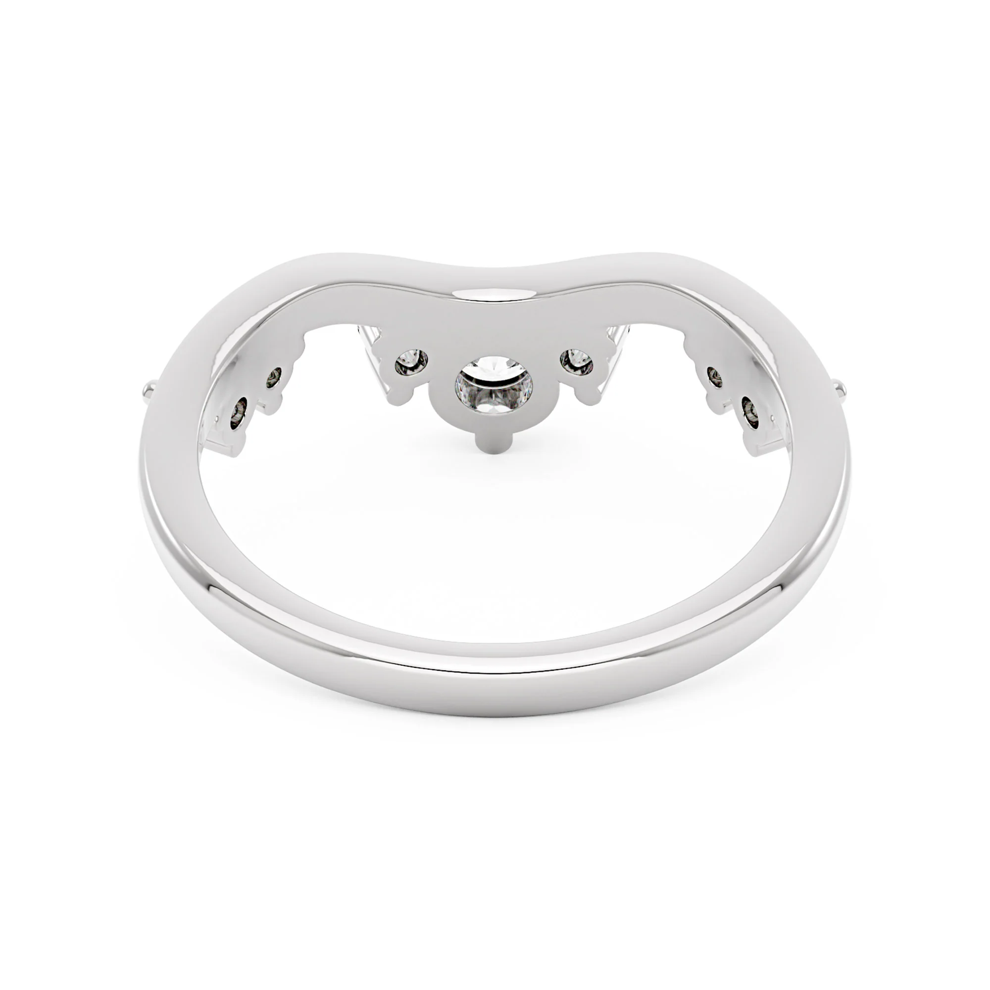 Nature Inspired Curved Moissanite Wedding Band - Image 6