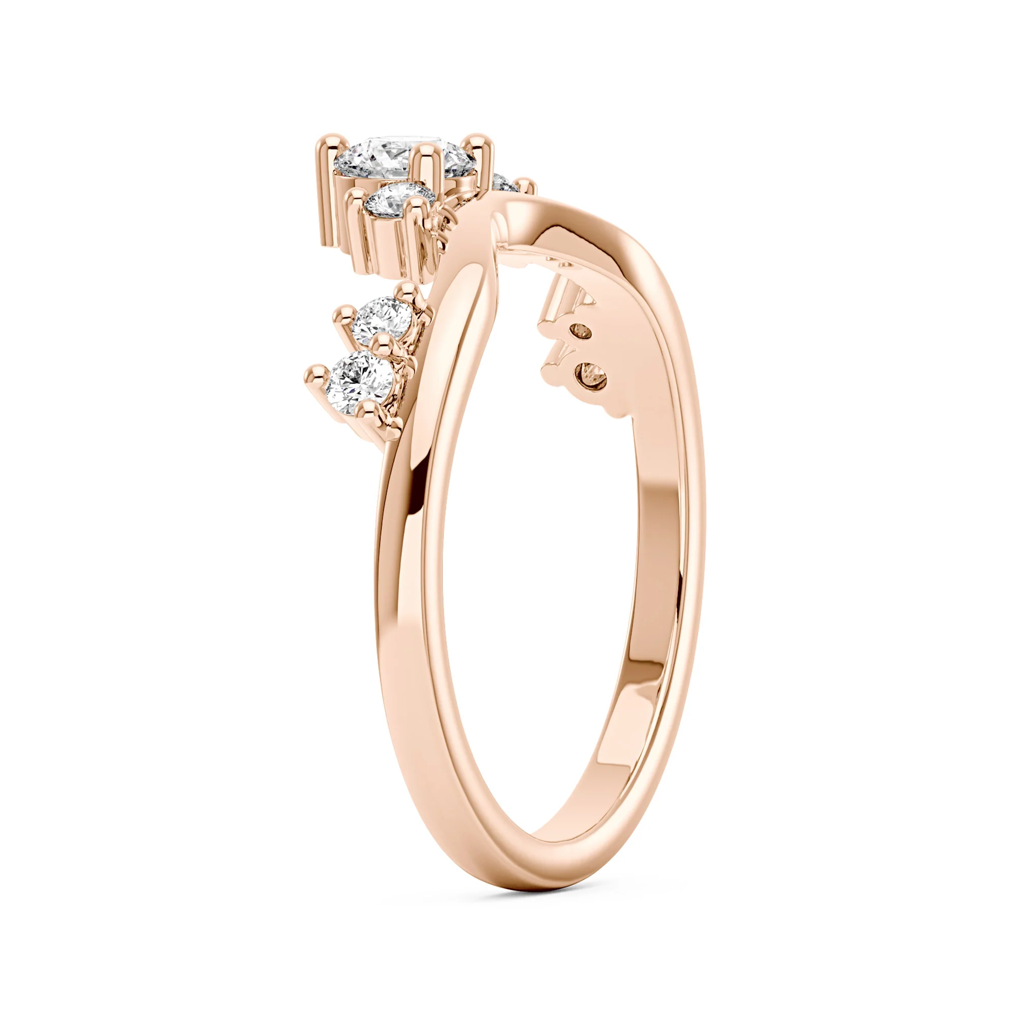 Nature Inspired Curved Moissanite Wedding Band - Image 8