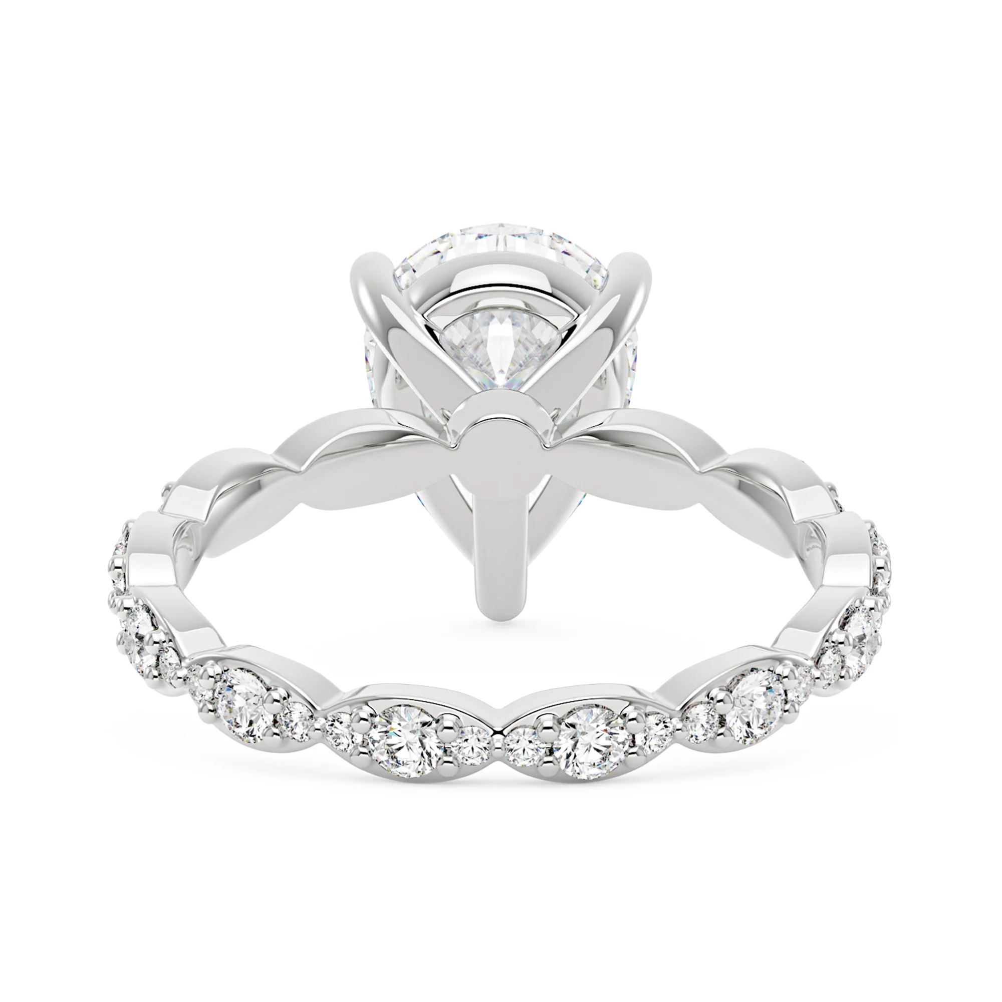 Elegant Pear Shape Moissanite Engagement Ring - Image 3
