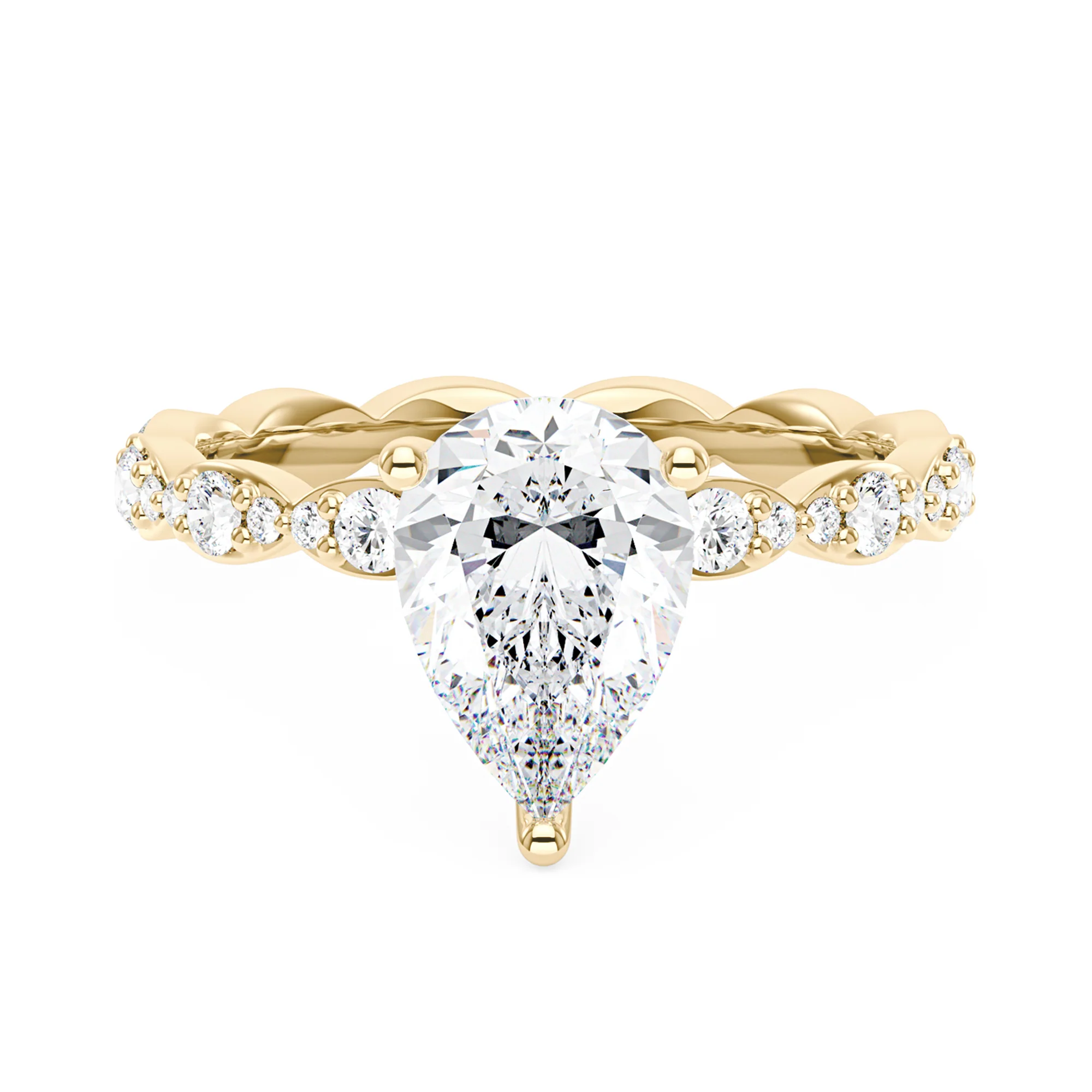 Elegant Pear Shape Moissanite Engagement Ring - Image 4