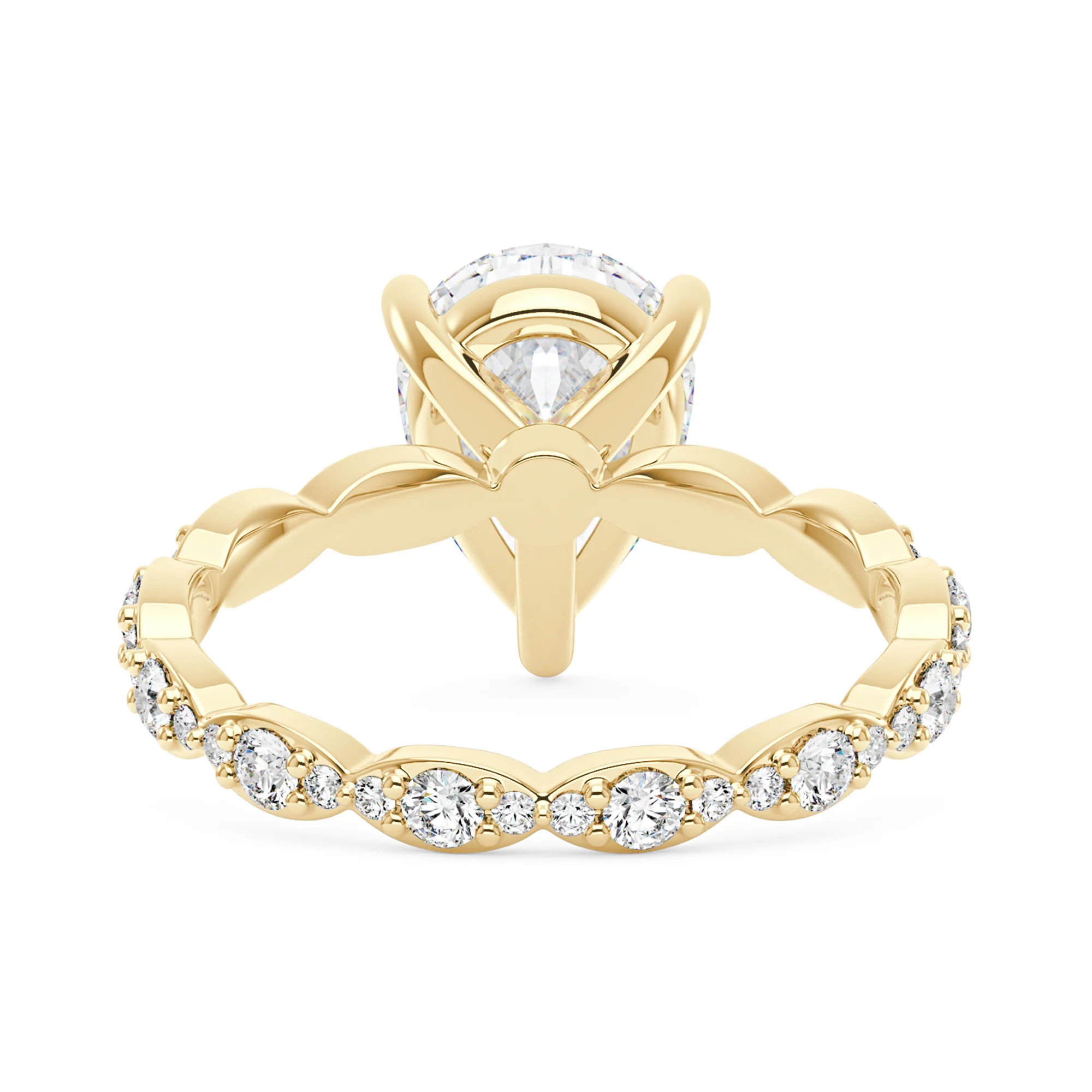 Elegant Pear Shape Moissanite Engagement Ring - Image 6