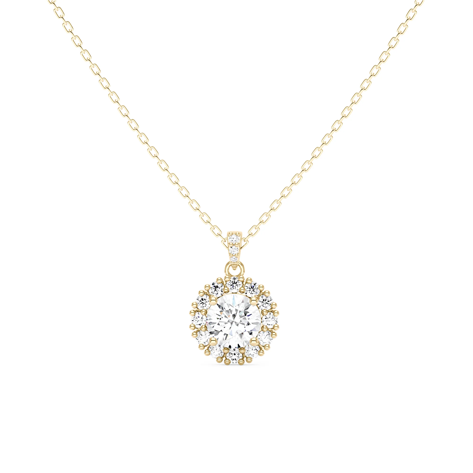 Elegant Round Moissanite Halo Pendant Necklace - Image 4