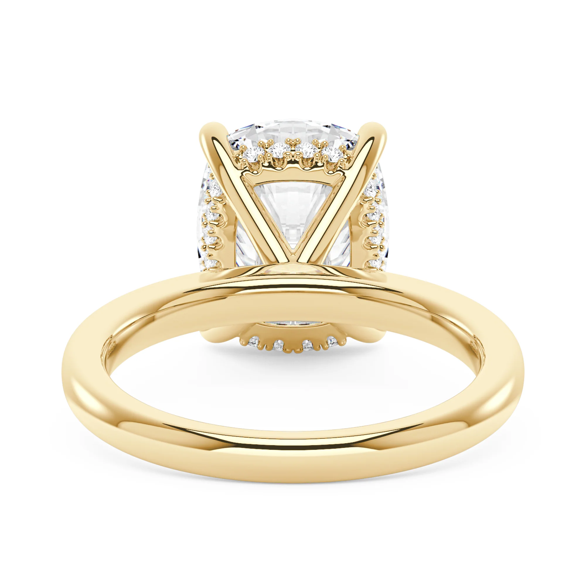 Elongated Cushion Cut Engagement Ring with Hidden Halo - Image 3