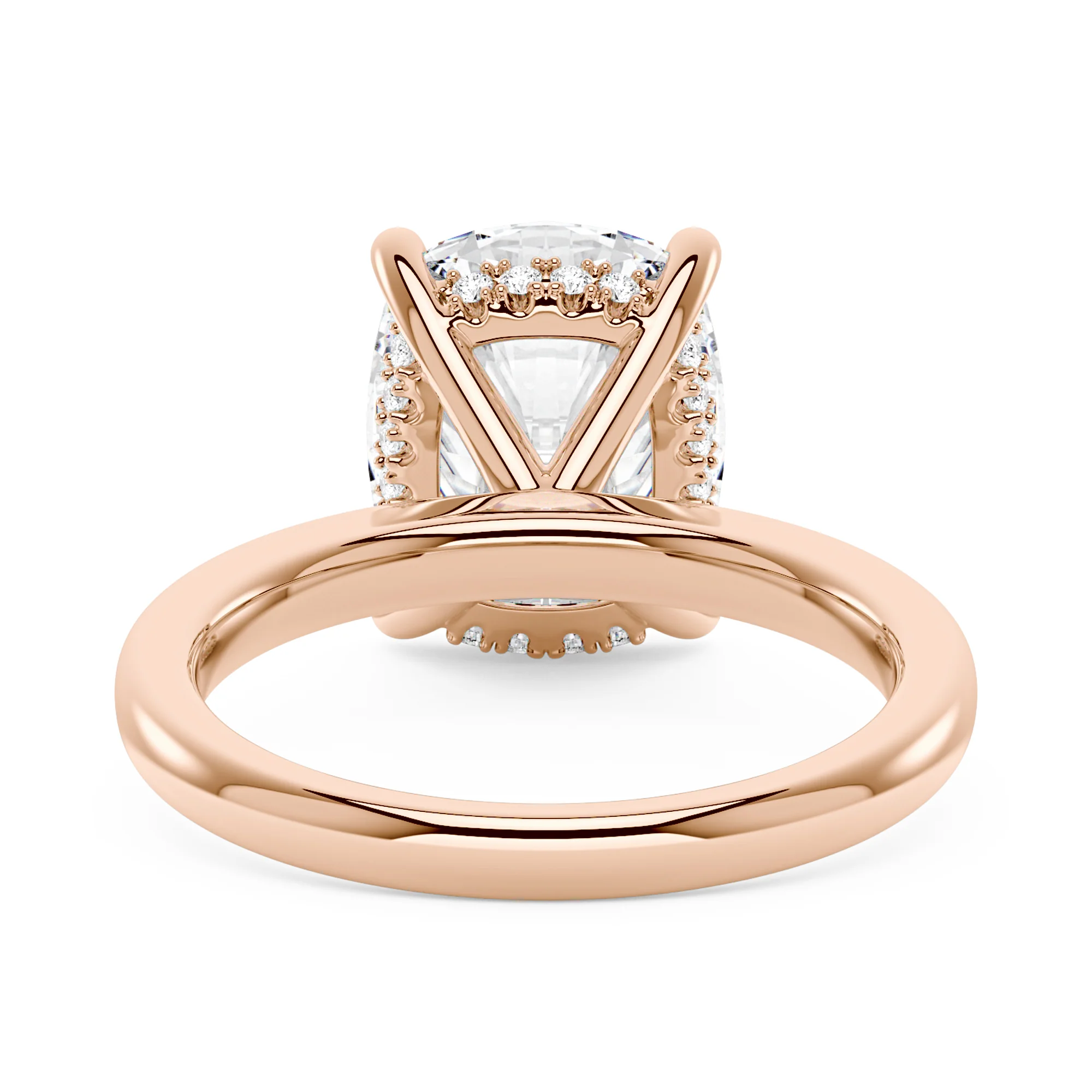 Elongated Cushion Cut Engagement Ring with Hidden Halo - Image 9