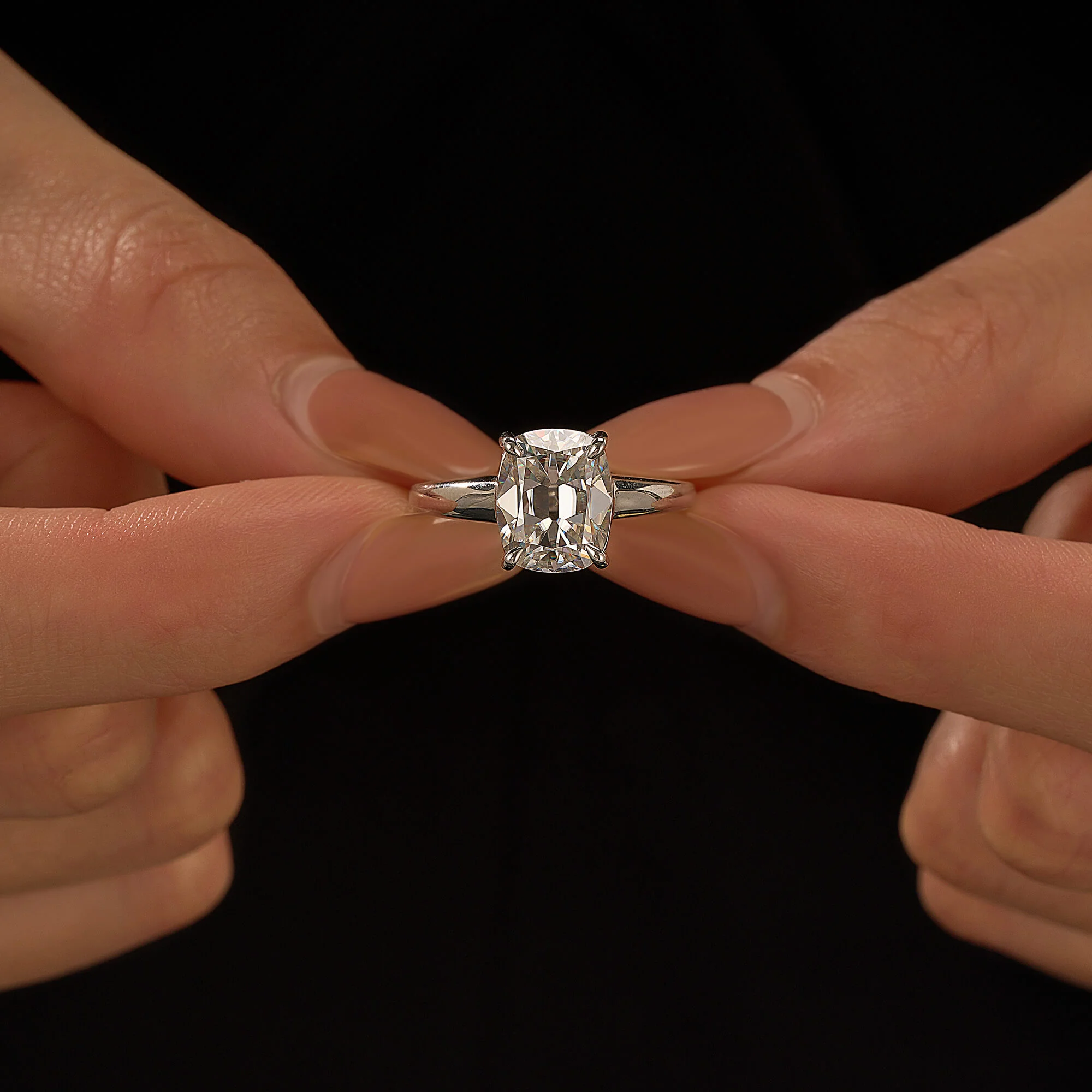 Elongated Cushion Cut Moissanite Solitaire Engagement Ring - Image 13