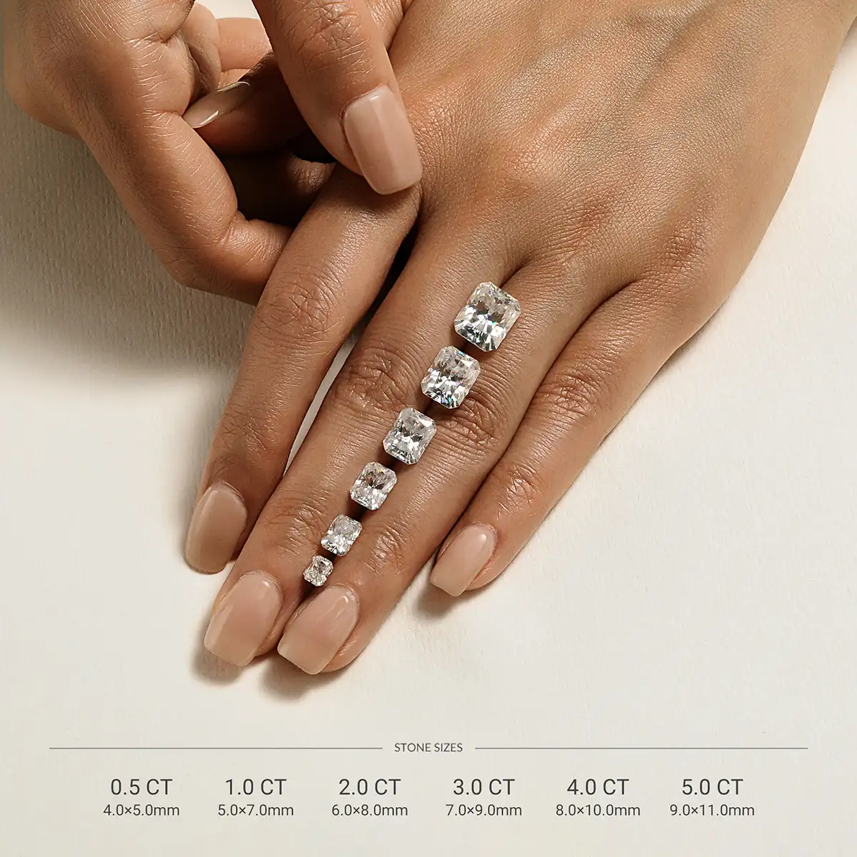 Radiant Cut Moissanite Pavé Bridal Set - Image 13