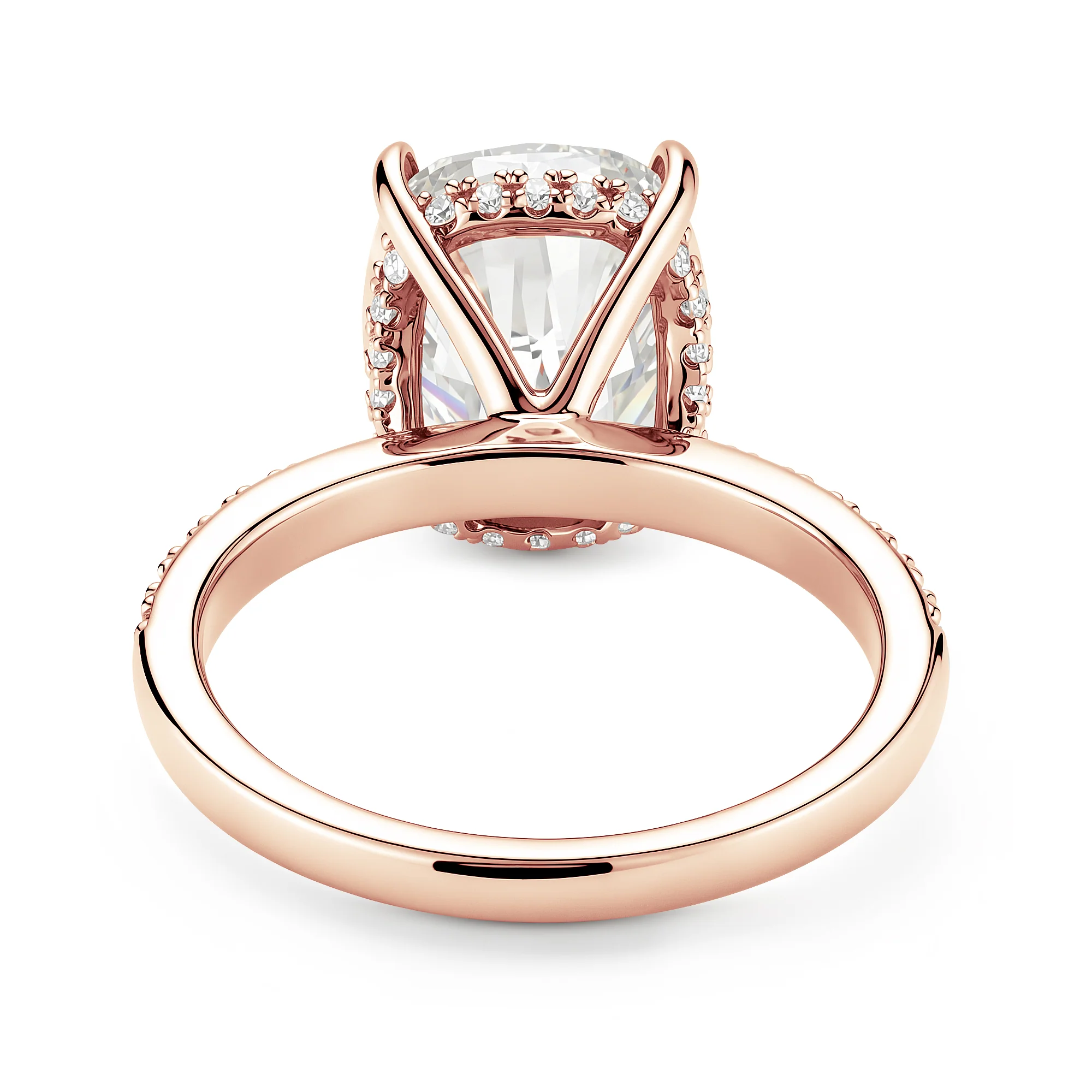 Elongated Cushion Moissanite Ring with Pavé Band - Image 9