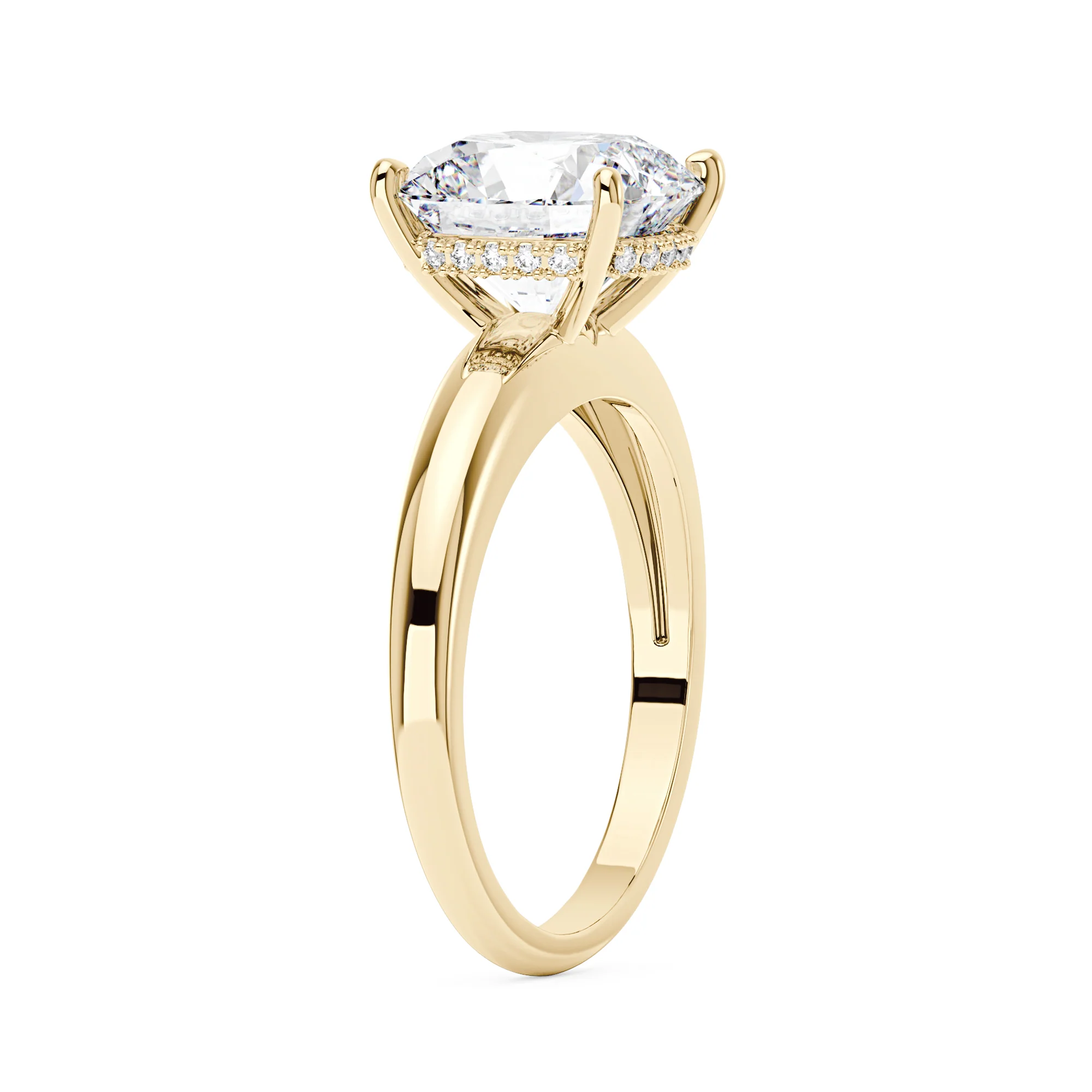 Elongated Cushion Moissanite Solitaire Ring and Full Eternity Band Bridal Set - Image 4
